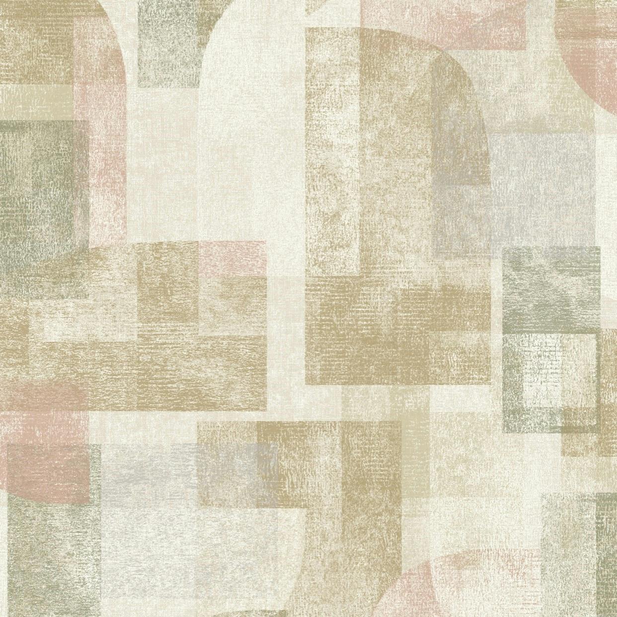 B&Q -  Boutique Distressed Geo Abstract Shapes Pvc-Free Eco WallpaperGreen - Image 3