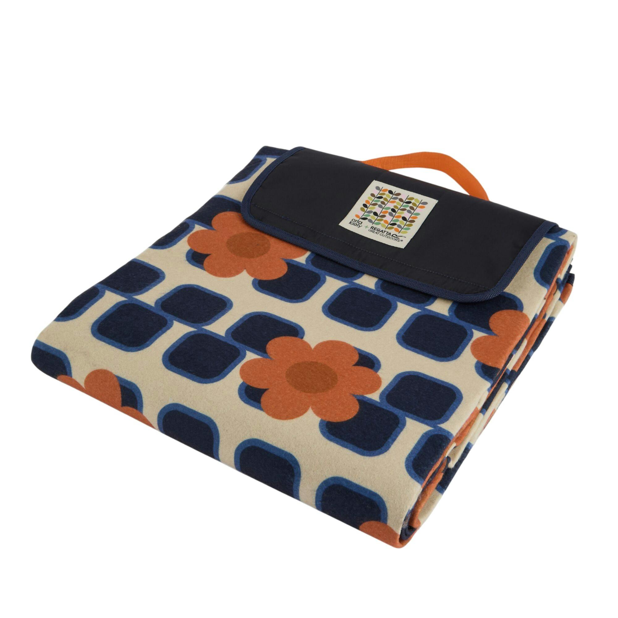 Rackhams Orange Orla Kiely Printed Picnic Blanket - One Size - 100% Mixed