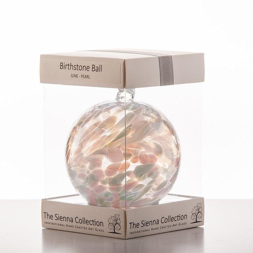 Sienna Glass Light Birthstone Ball - June - Pearl