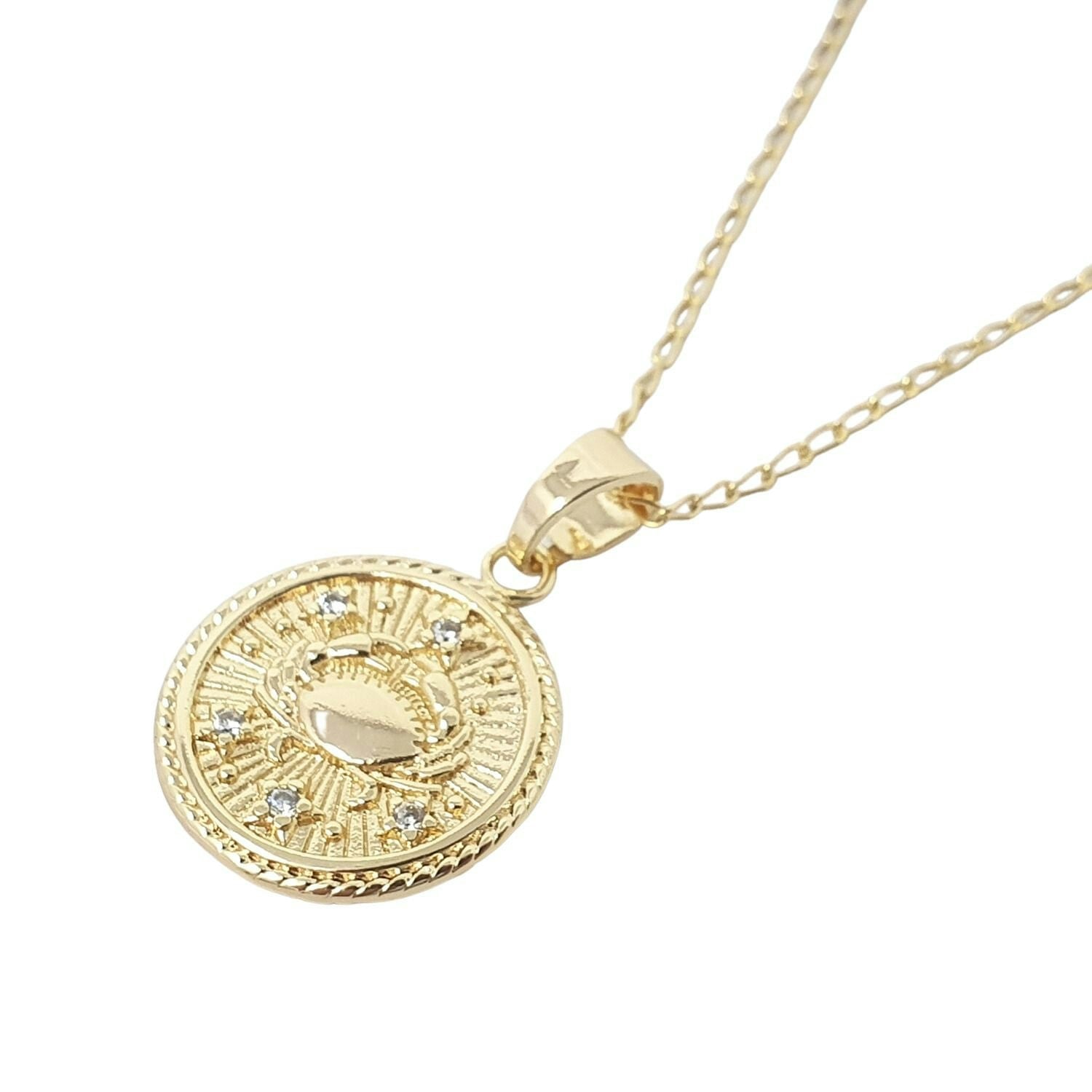 Harfi Gold Cancer Plated Zodiac Astrology Pendant Charm Necklace