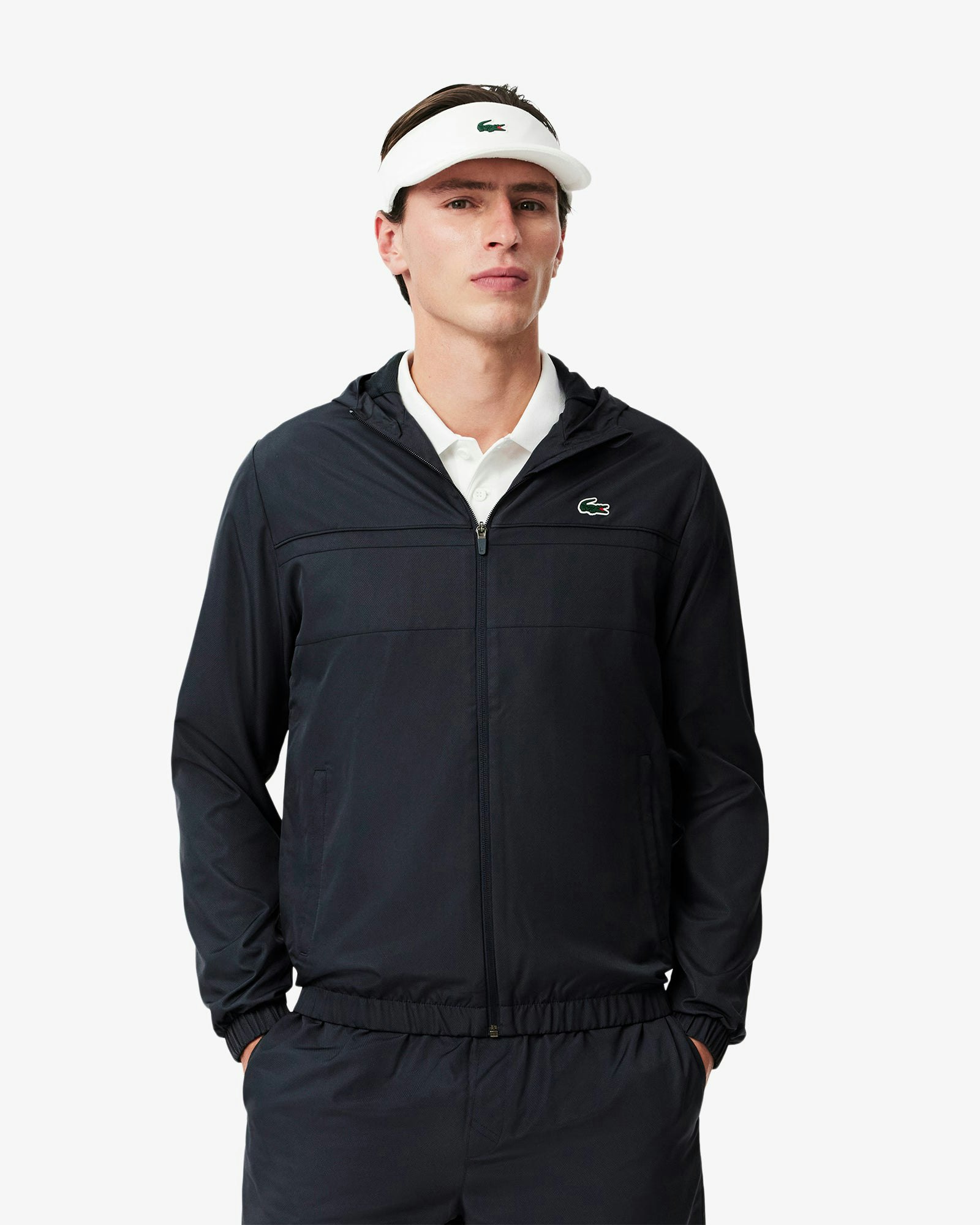 Lacoste Men's Green Zipped Training Jacket - Graphite/Graphite Rt3 - Graphite/Graphite Rt3 - M