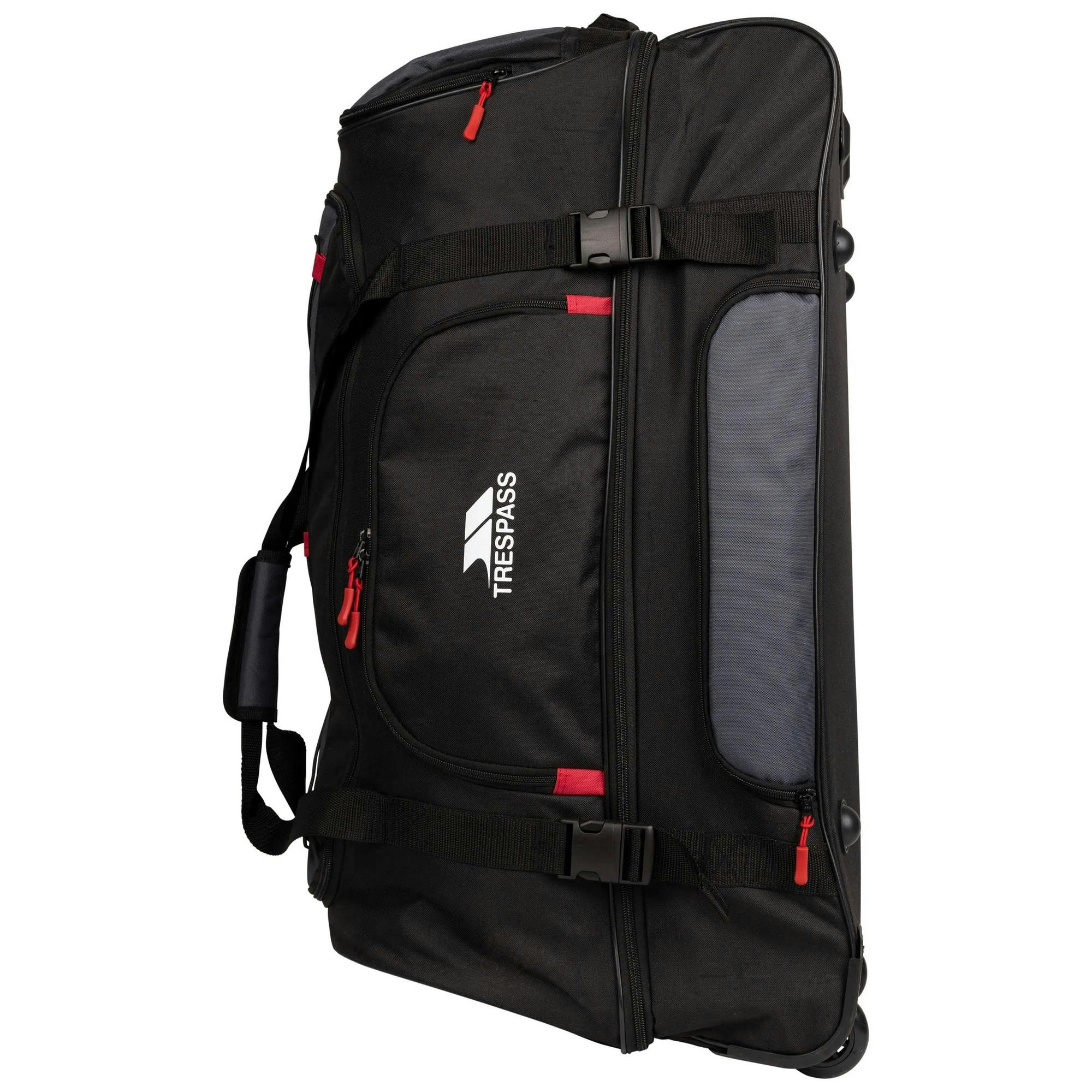 Trespass Black Fero 100L Wheeled Duffel Bag - One Size - 100% Polyester