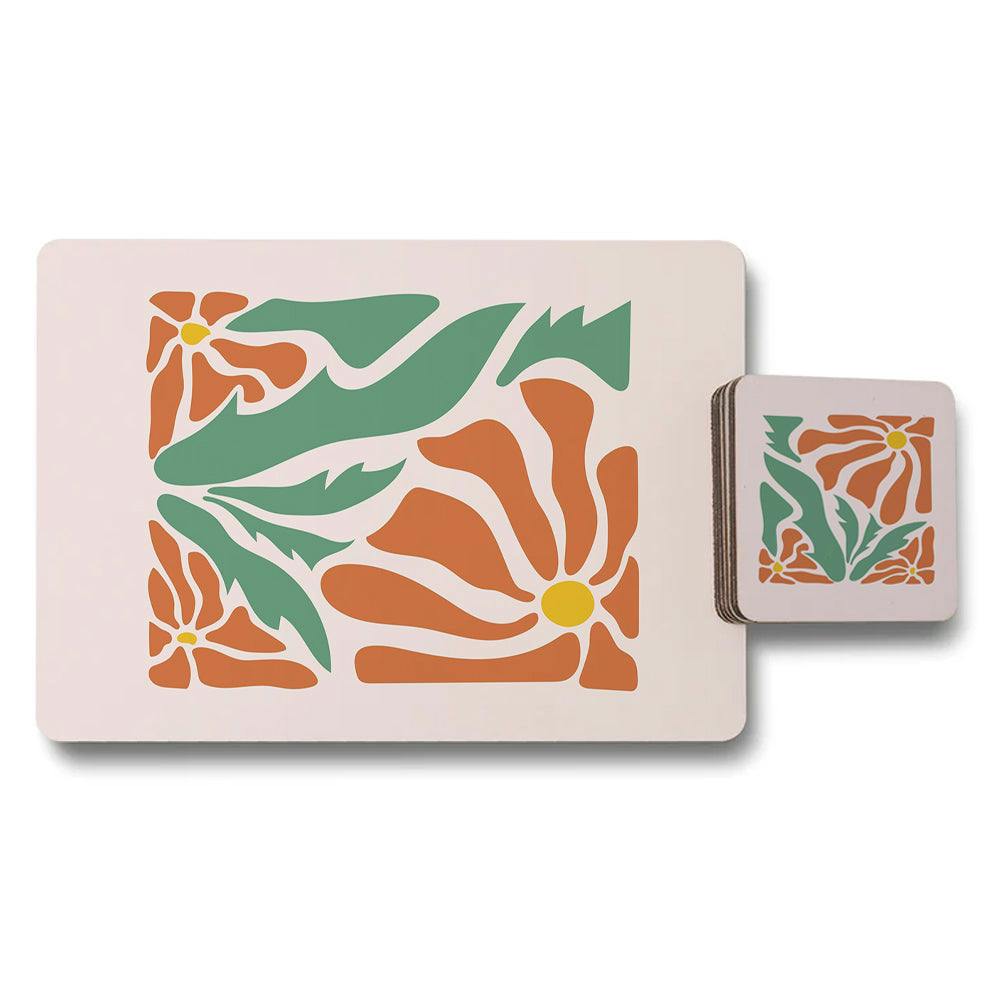 Rackhams Set Of 12 Floral Placemats And Coasters 11X8 And 3.7X3.7 Designer Artwork