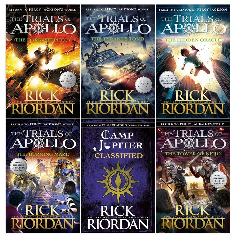 Various Publishers Dark Rick Riordan The Trials Of Apollo 6 Books Collection Set (Books 1-5 [Pb], Camp Jupiter Classified [Hb])
