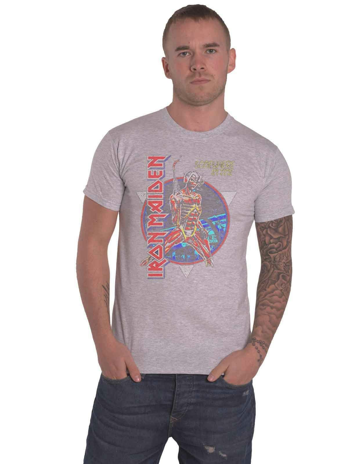 Paradiso Clothing Unisex Grey Iron Maiden Somewhere In Time T Shirt - Xl