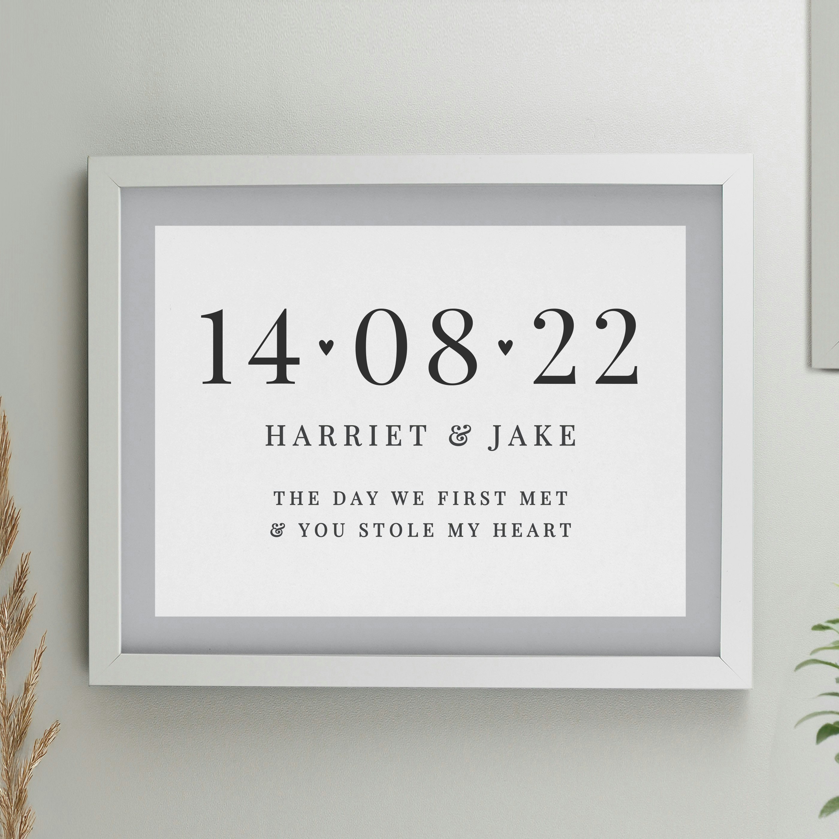 Rackhams White Personalised Special Date Poster Frame