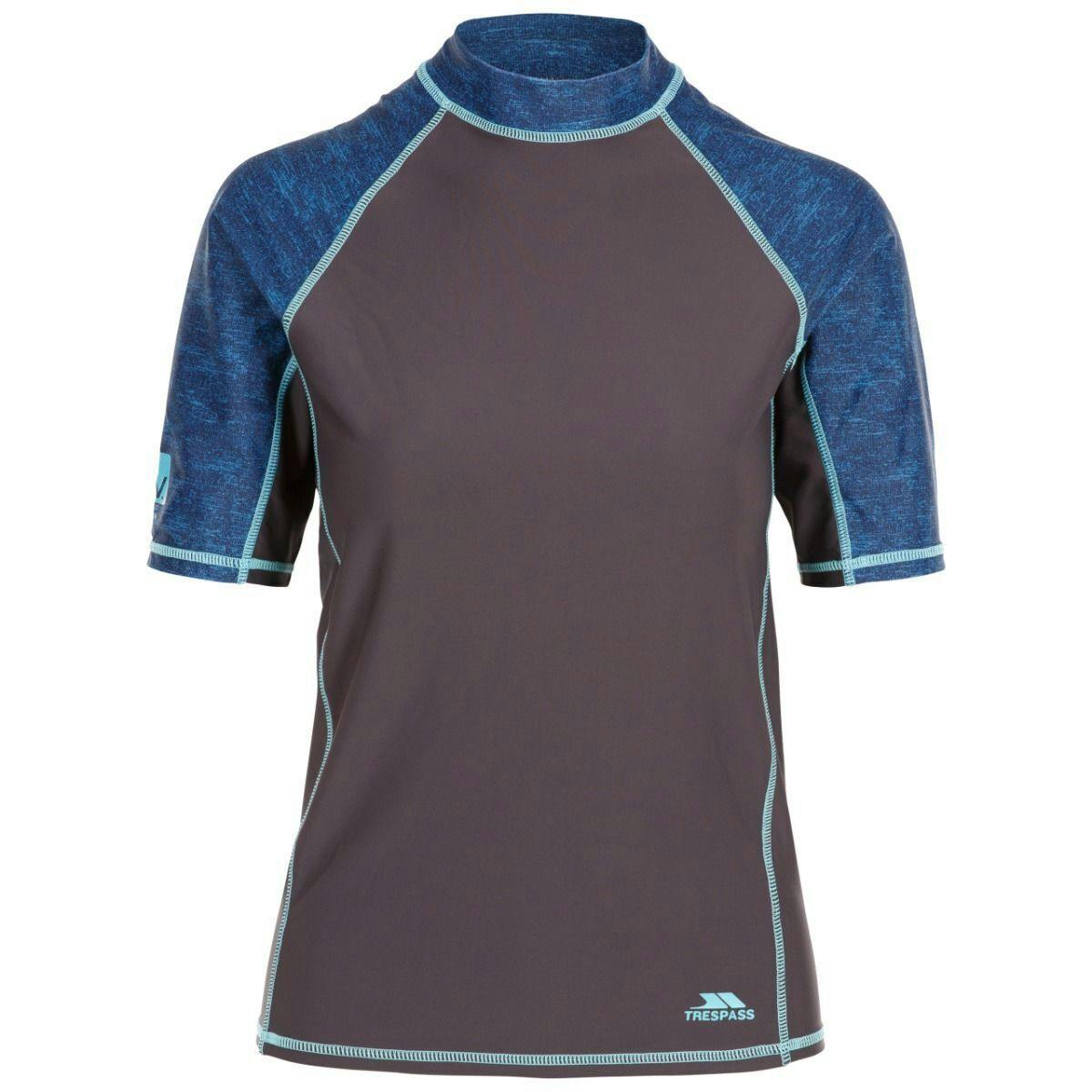 Trespass Women's Dark/Grey/Blue Calista Rash Guard - / - S - / - 90% Polyester/10% Elastane