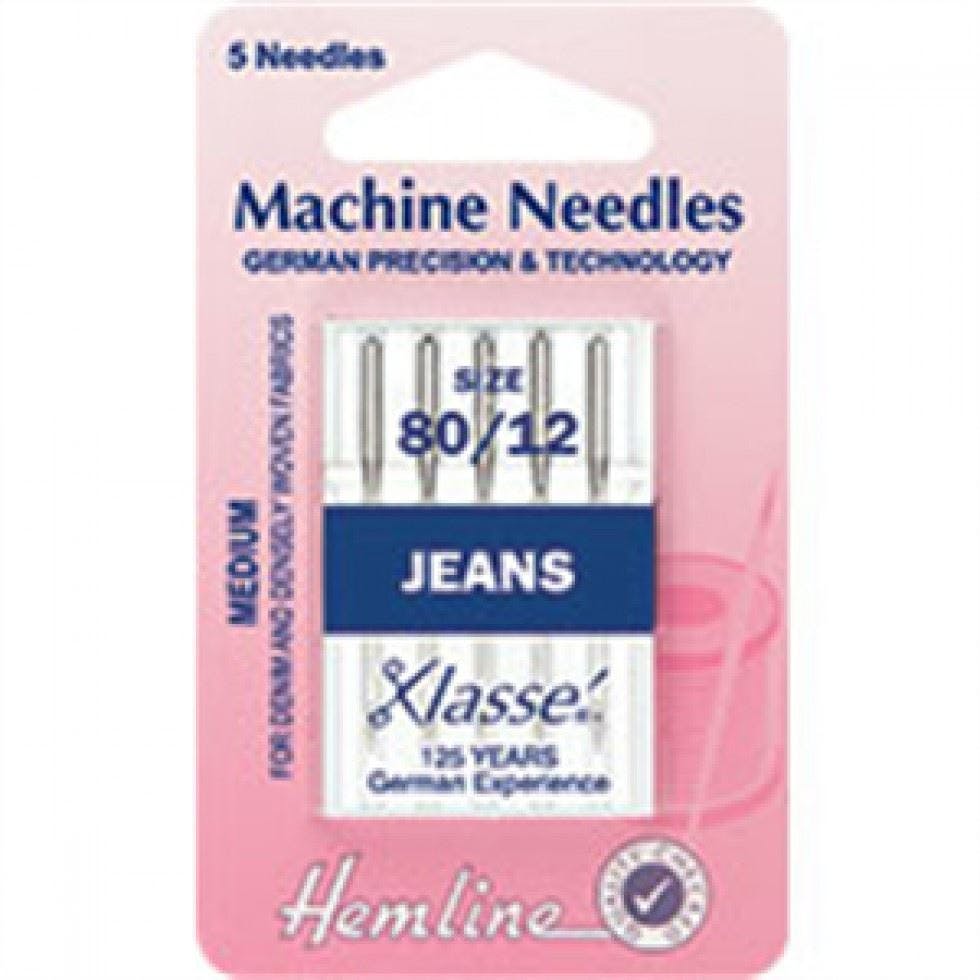 Hemline Jeans Sewing Machine Needles 80/12