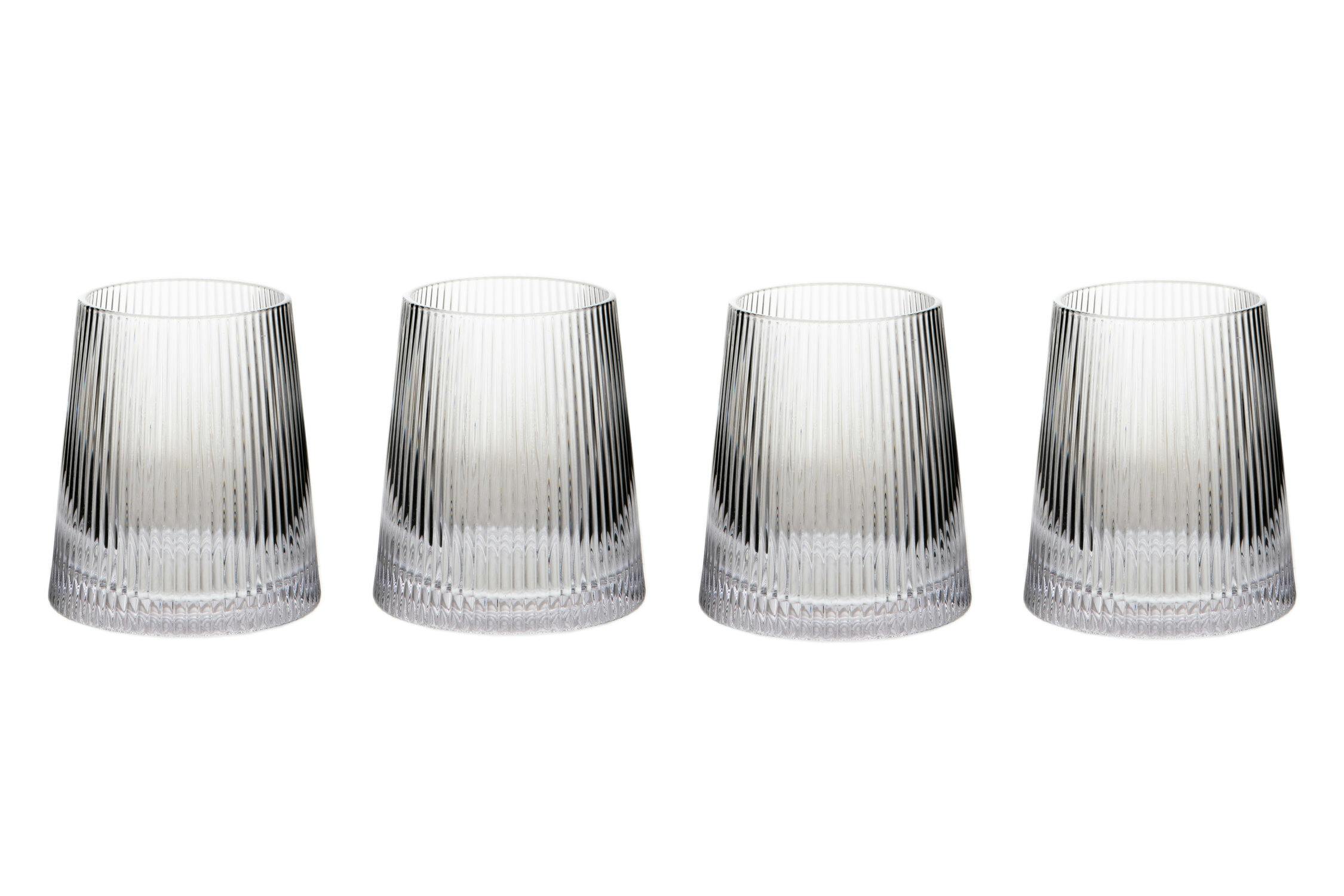 Rackhams Eldon Set Of Four Ribbed Glass Tumblers