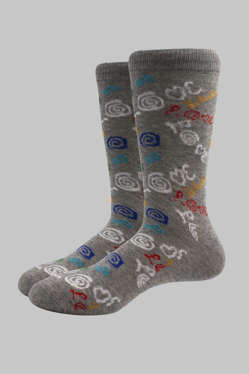 Paradiso Clothing Unisex Grey The Beatles Love Graffitti Socks