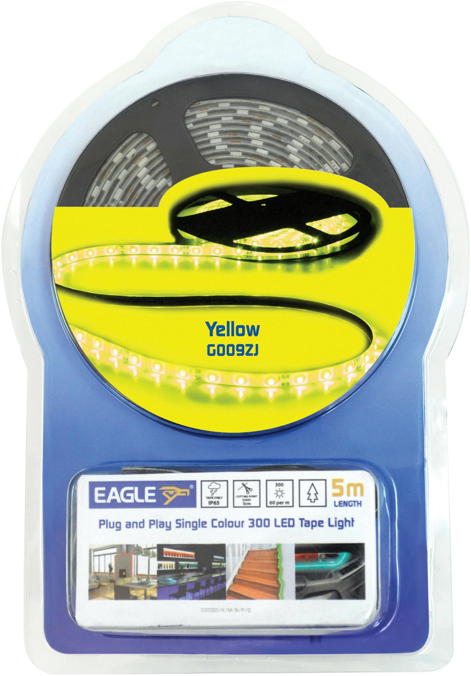 Rackhams Yellow Led Tape Kit 60Lamps