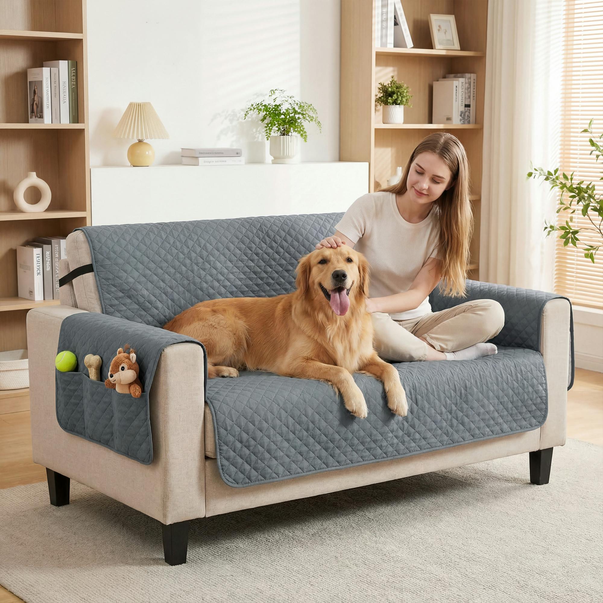 Pawhut Grey Waterproof Sofa Cover, Soft Couch Cover For Dogs Cats Pets - 255L X 177W X 0.5H Cm