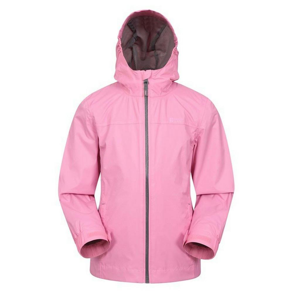 Mountain Warehouse Pink Childrens/Kids Torrent Taped Seam Waterproof Jacket - Pale - 13 Years - Pale - 100% Nylon