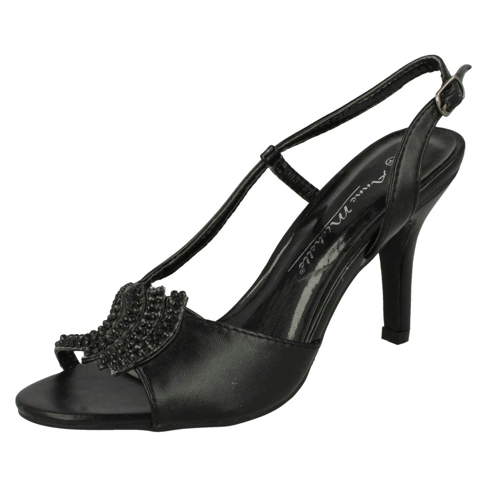 Anne Michelle Women's Black Strappy Heeled Sandals - Uk 5