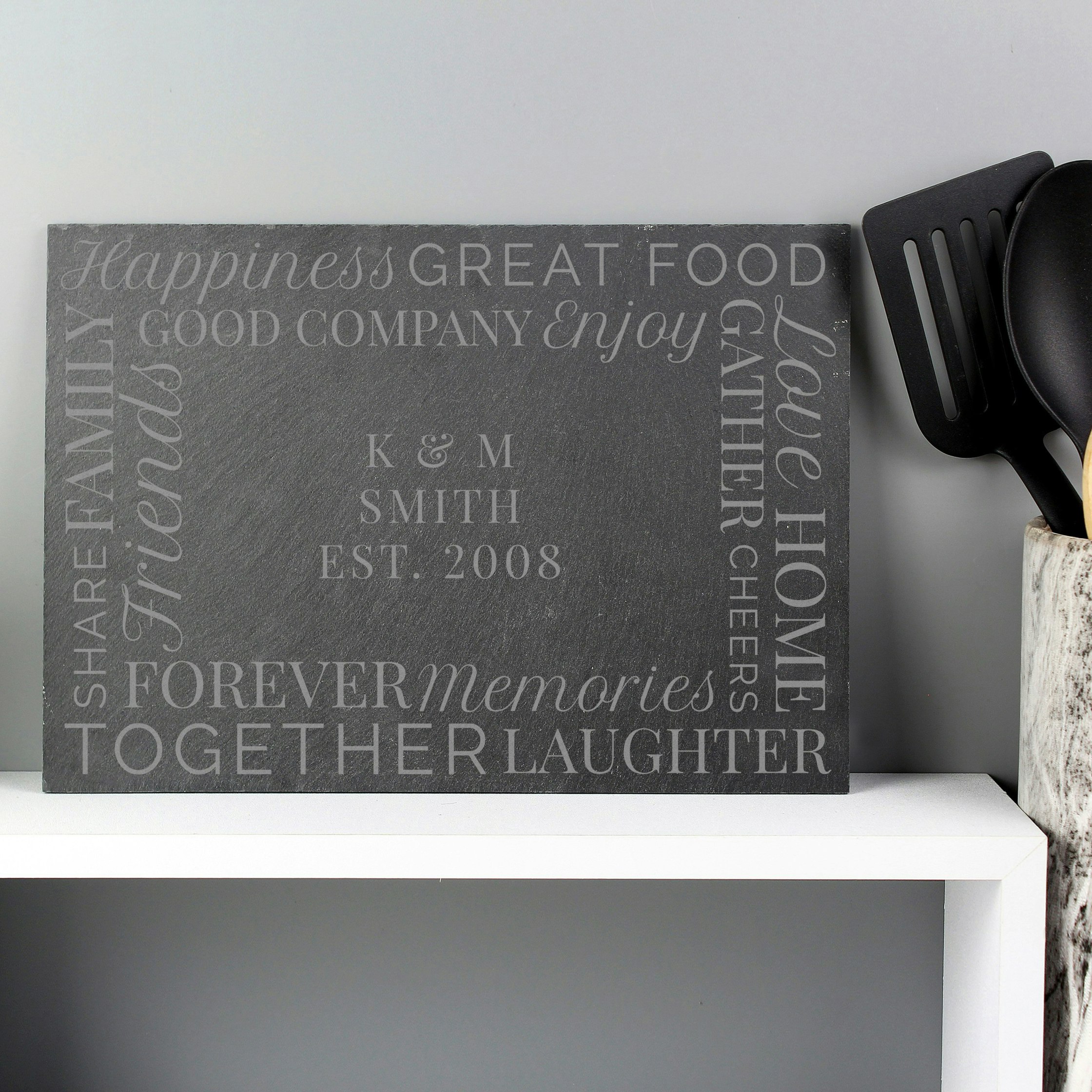 Rackhams Gold Personalised 'Together' Slate Placemat