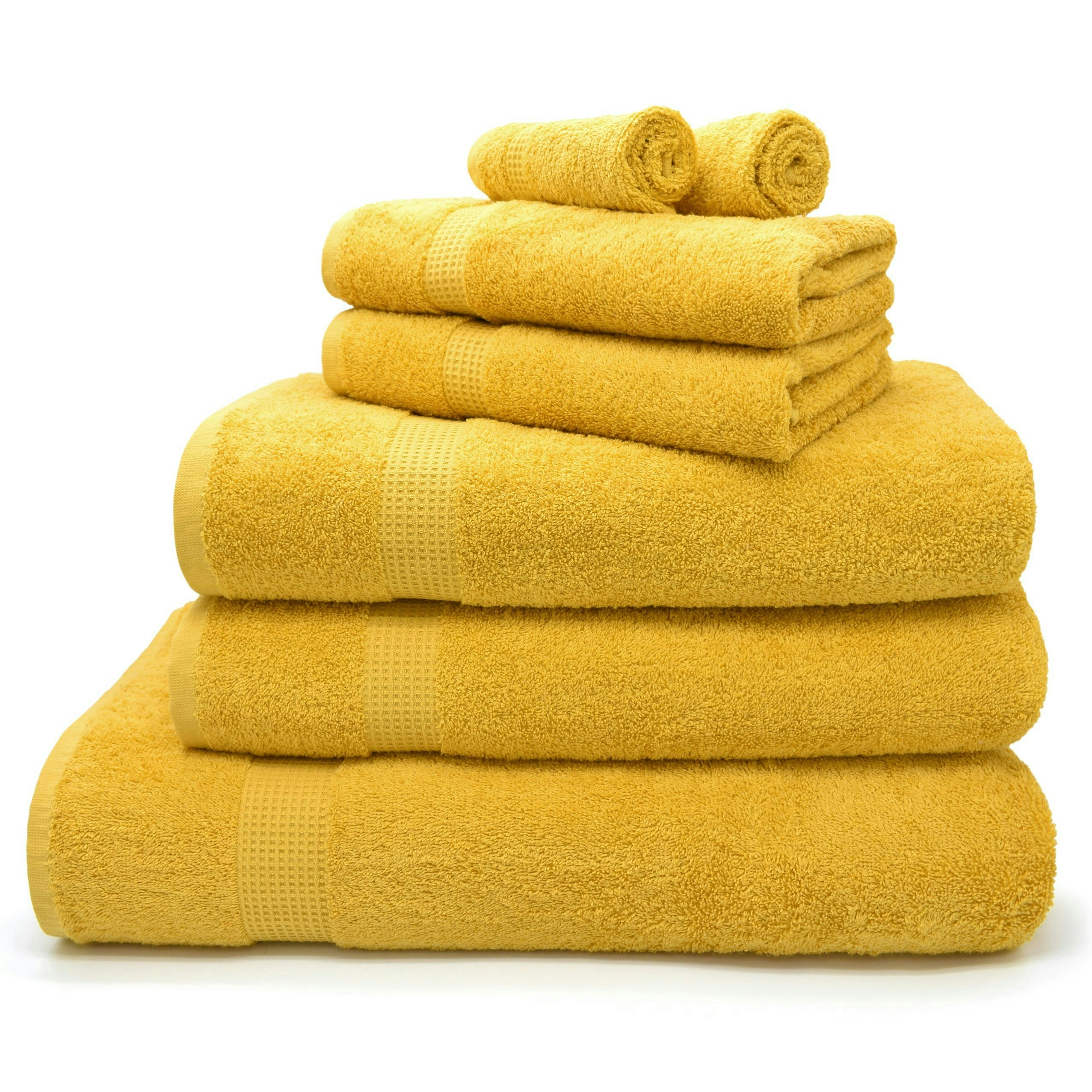 Rackhams Luxury Egyptian Cotton Towels 550Gsm Mustard - Mustard - Hand Towel