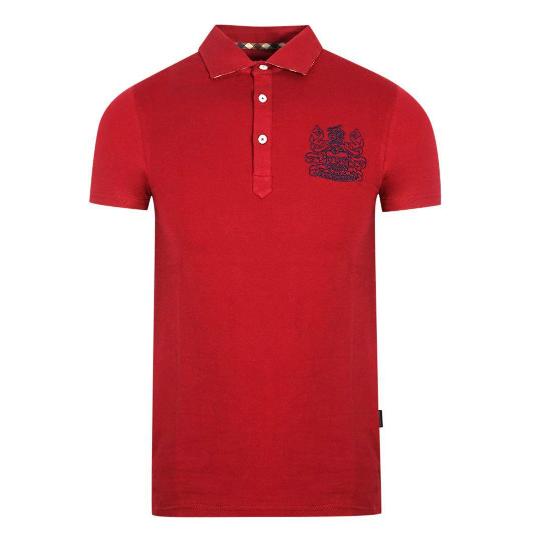 Aquascutum Unisex Red Adult Aldis Chest Logo Polo Shirt - S