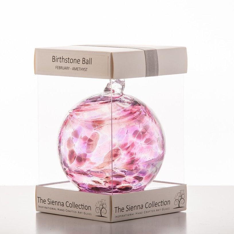 Sienna Glass Light Birthstone Ball - February - Amethyst