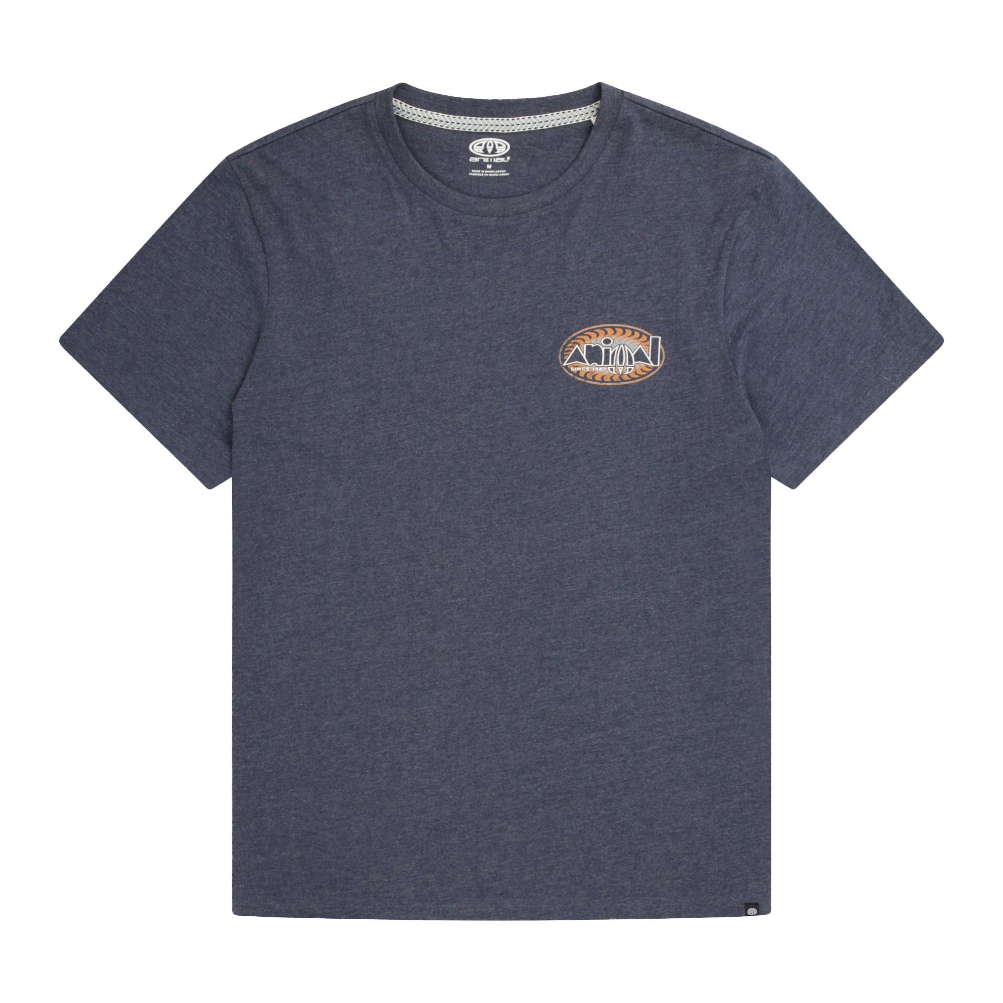 Animal Men's Dark/Blue Chase Graphic Print Organic T-Shirt - Xs - 100% Mixed