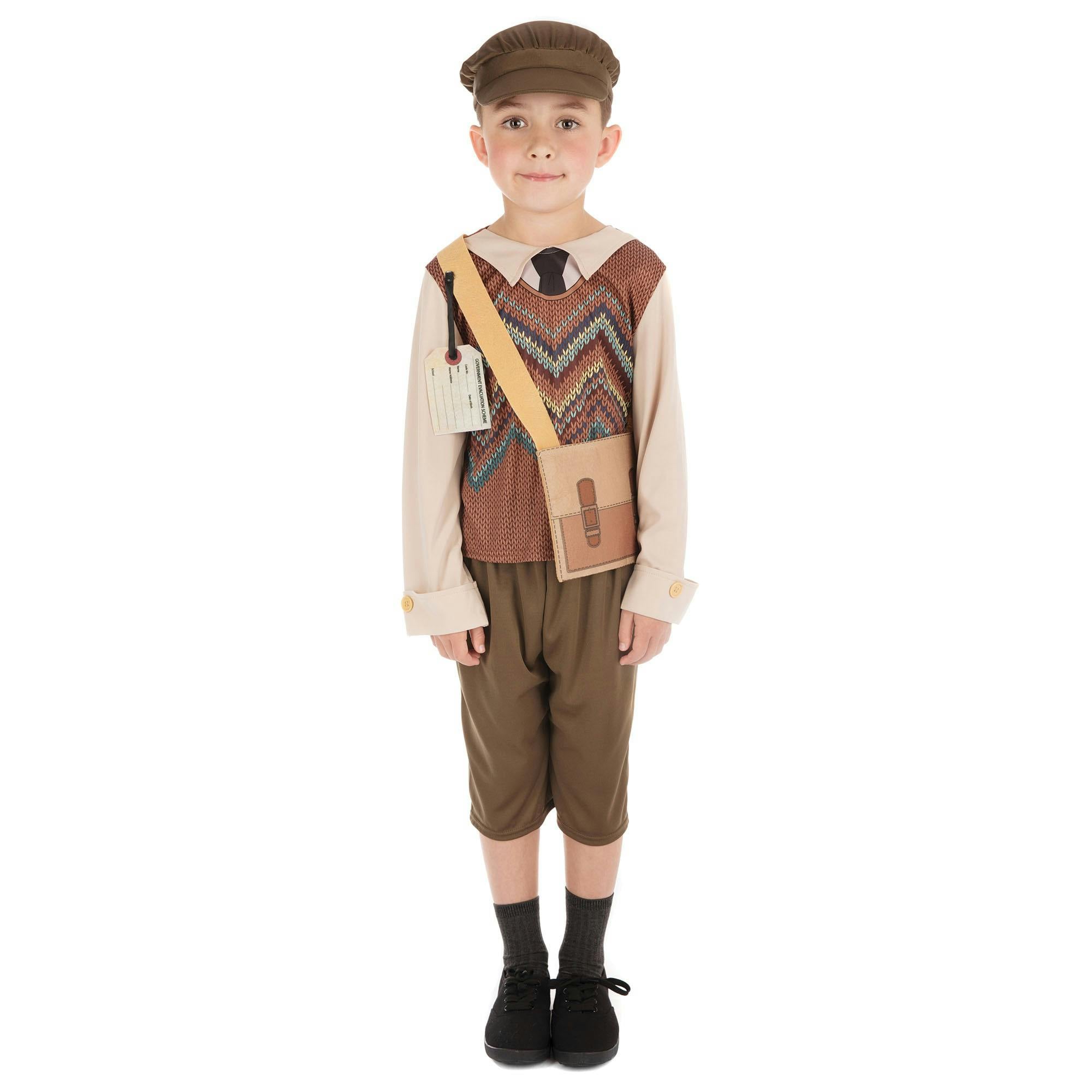 Bristol Novelty Boys Childrens/S Evacuee School Costume - Multicoloured - L - Multicoloured