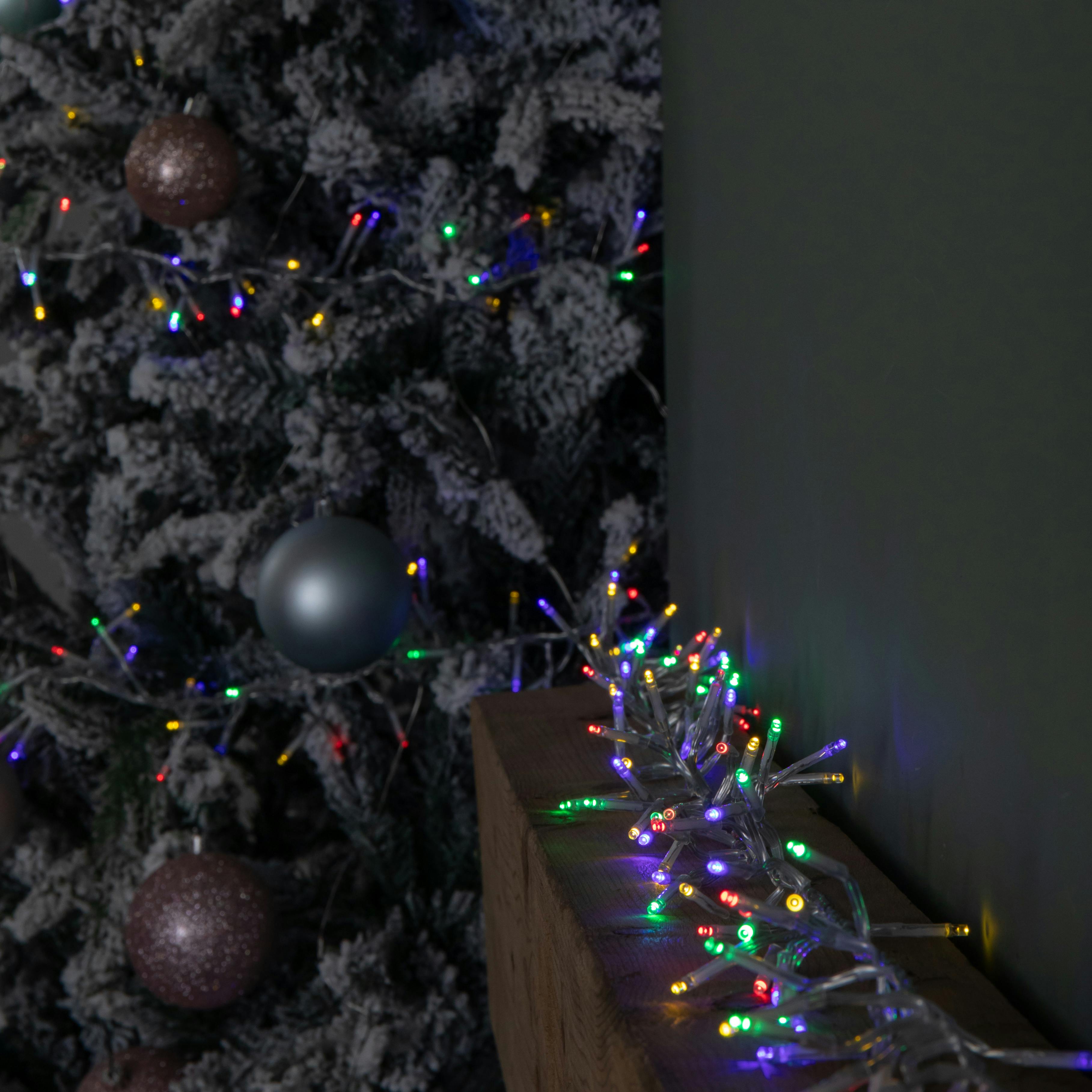Samuel Alexander 9.3M 720 Led Christmas Cluster String Lights With Timer In Multi-Coloured On Clear Cable - Multi-Coloured - Image 2
