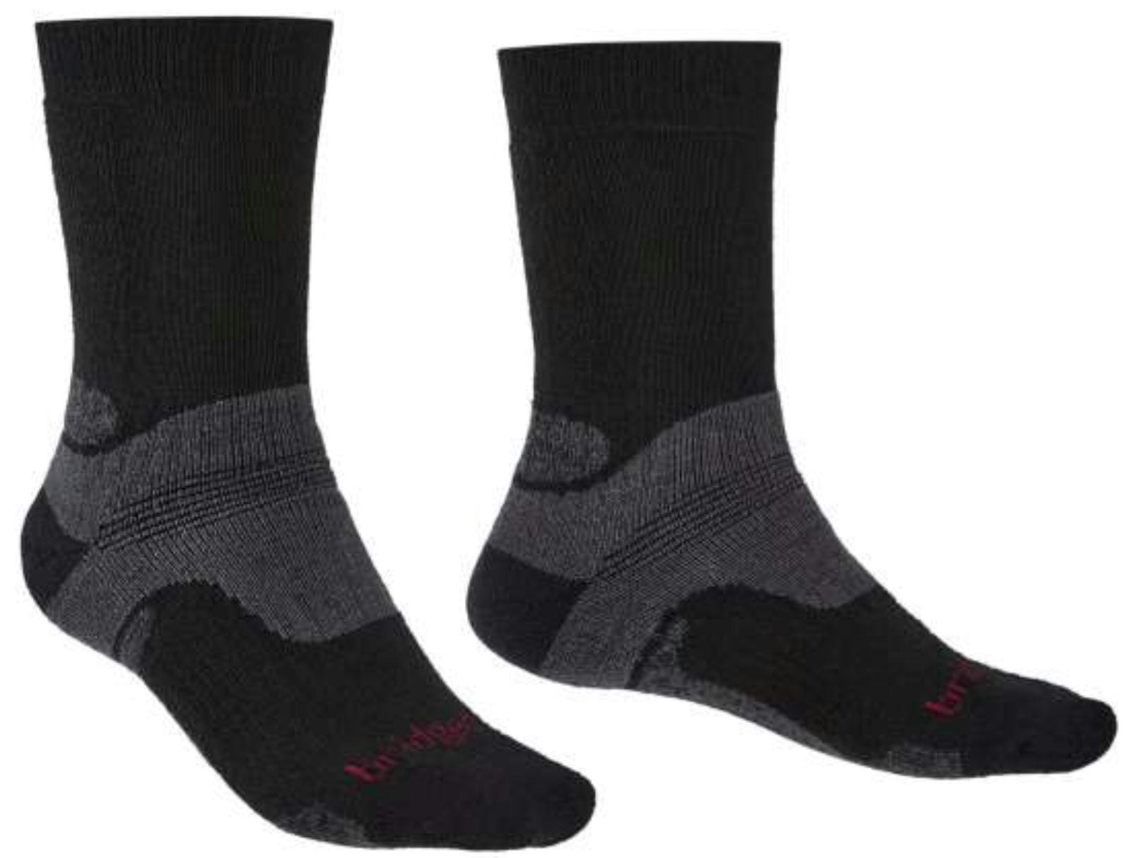 Bridgedale Men's Black Socks Midweight Merino Performance Hiking Socks {Br-710169} - Medium