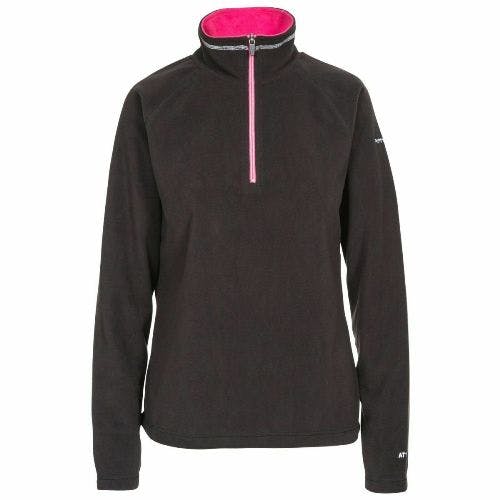 Trespass Women's Black Skylar Half Zip Top Fleece Jumper - M