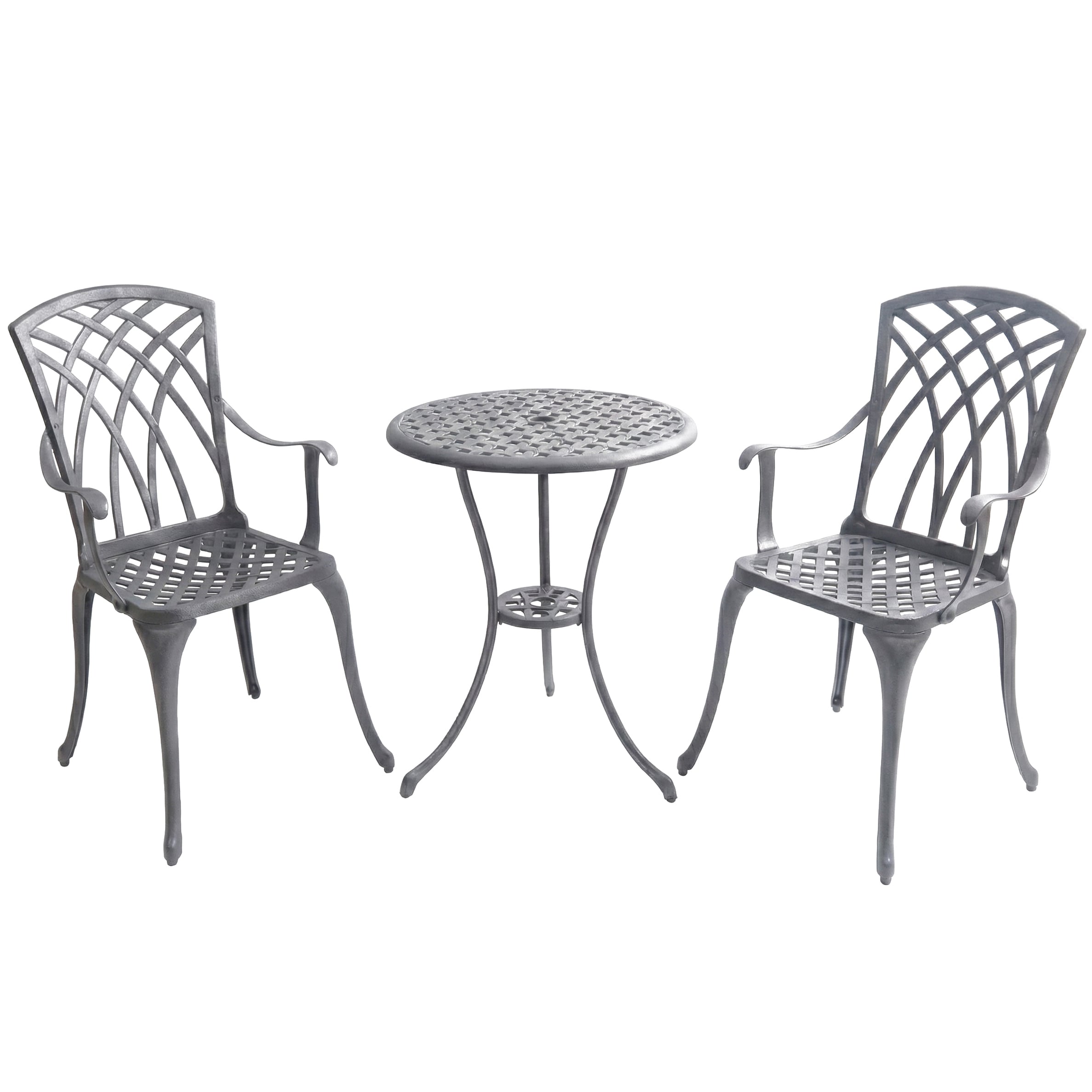 Centurion Supports OSHOWA Grey Aluminium 2 Seater Bistro Set with Table - Image 3
