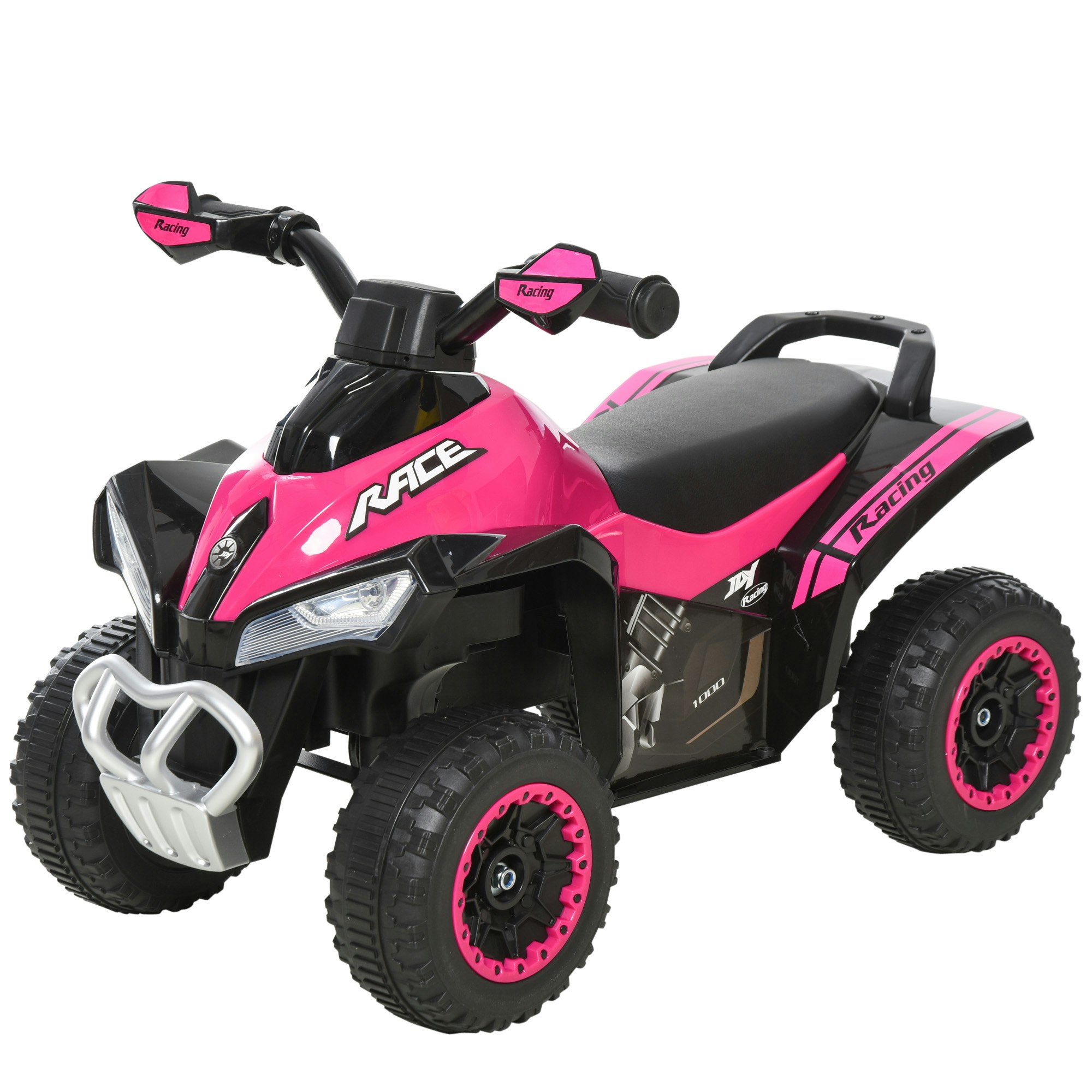 Homcom Pink No Power Quad Toddler Ride On Car Foot-To-Floor Sliding Large