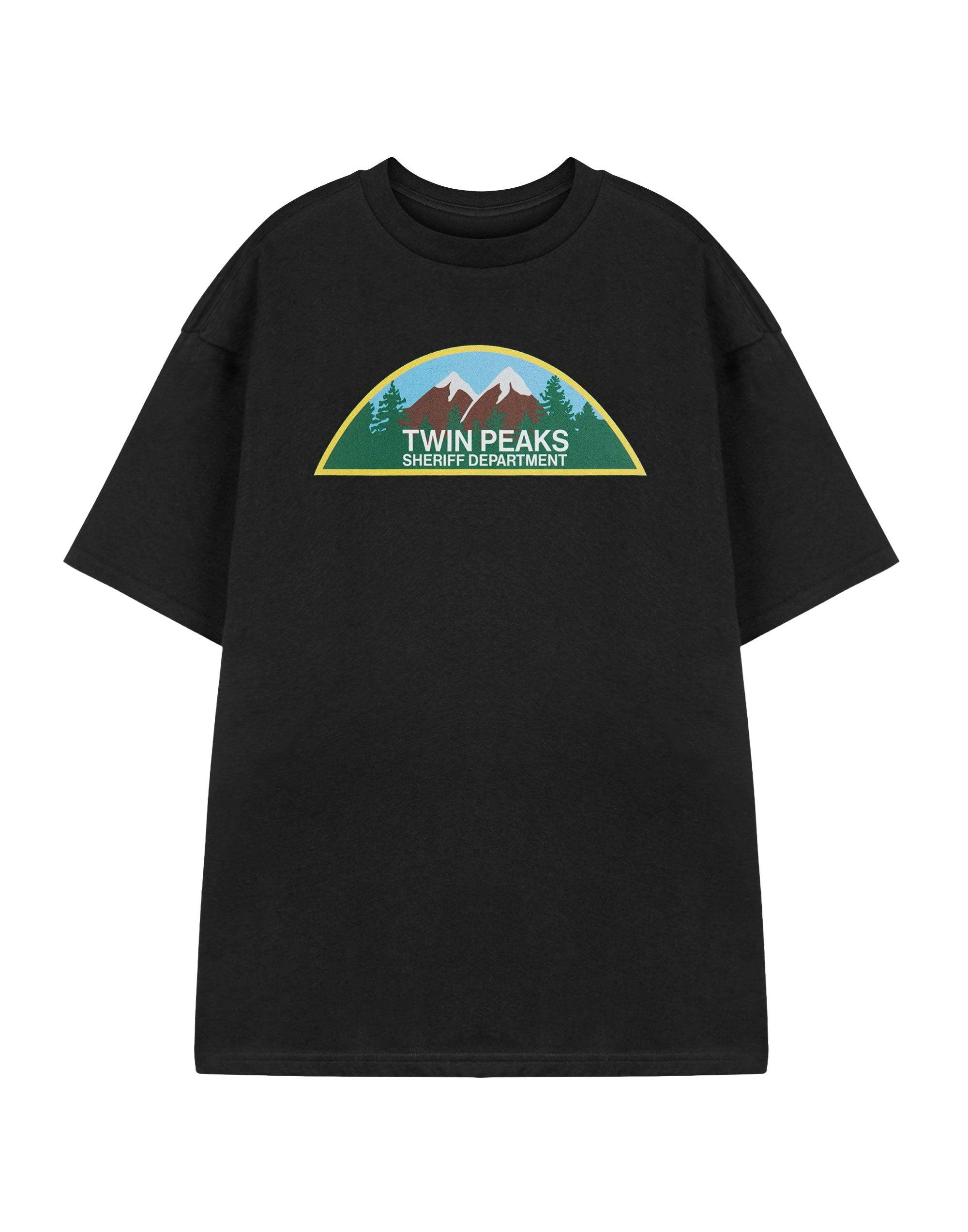 Vanilla Underground Men's Black Twin Peaks Sheriff Departt Short Sleeved T-Shirt - Small