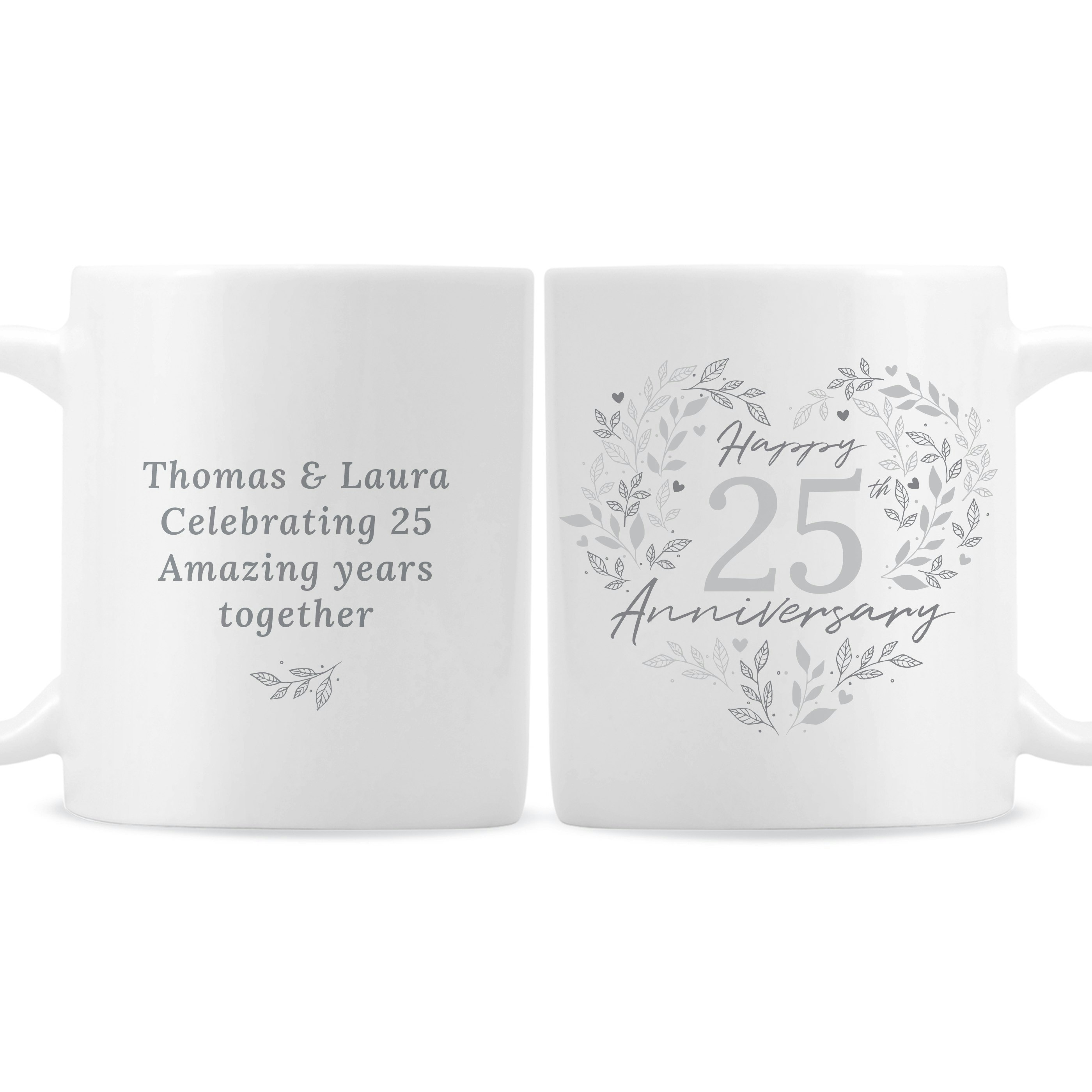 Rackhams Silver Personalised 25Th Wedding Anniversary Mug