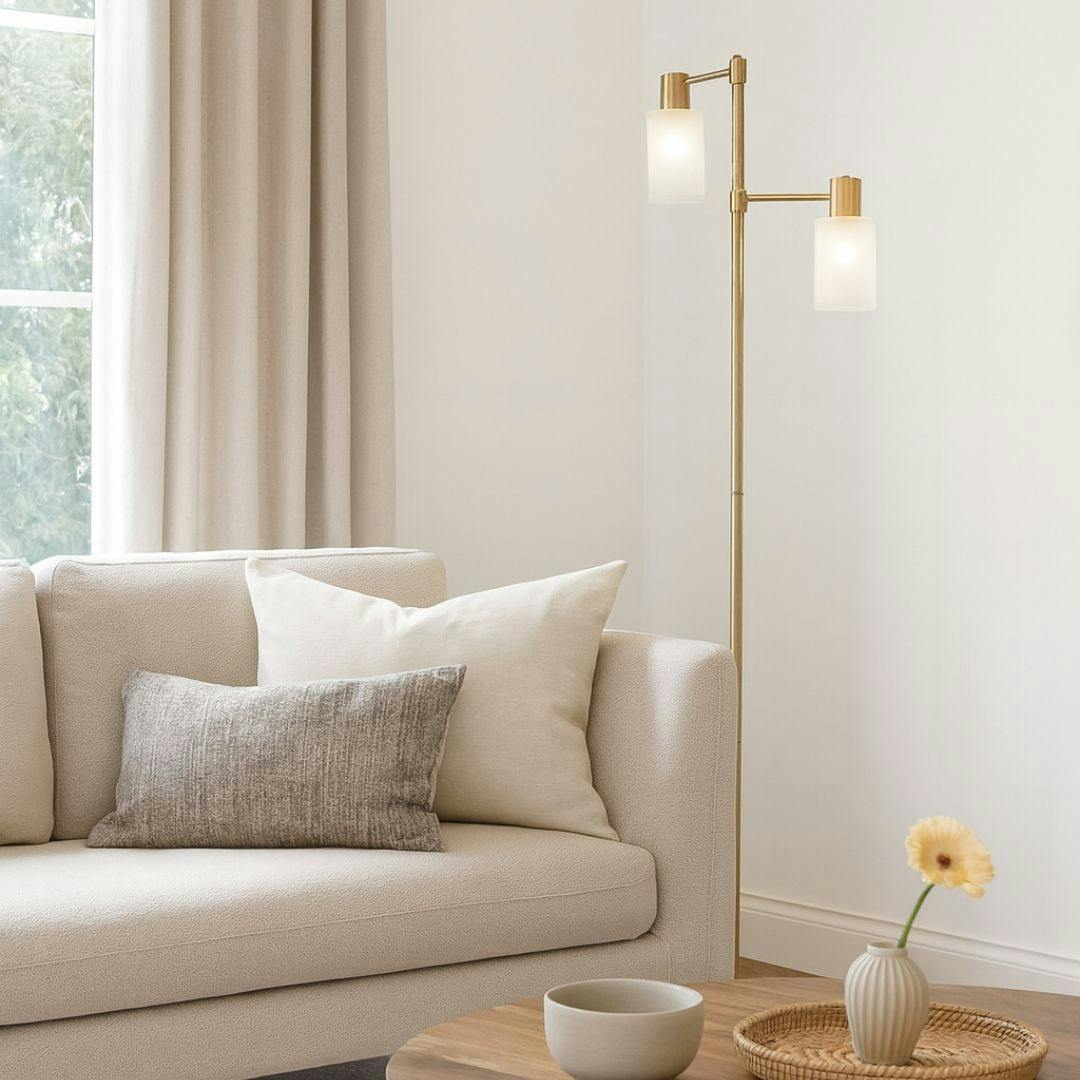 Pagazzi Lighting Light Maya 2- Antique Brass Floor Lamp