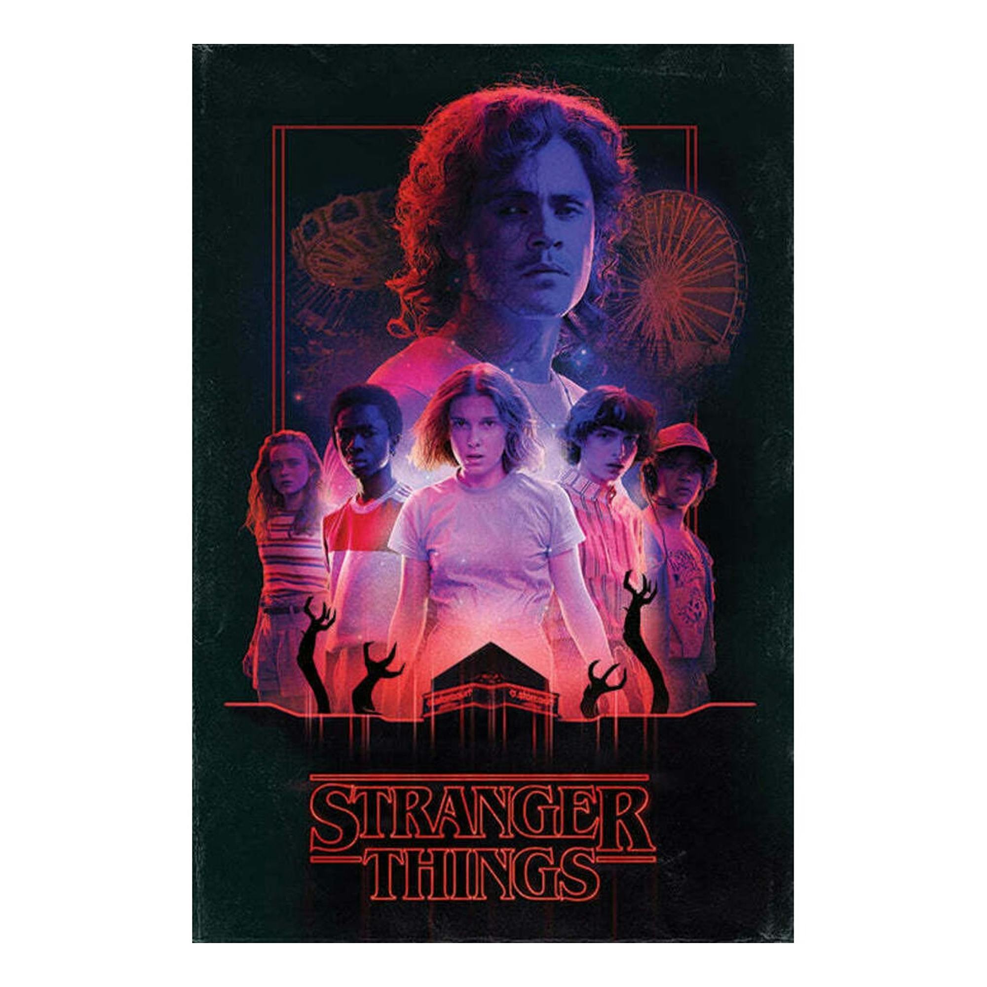 Rackhams Black/Red/Blue Horror Canvas Print - 30Cm X 40Cm