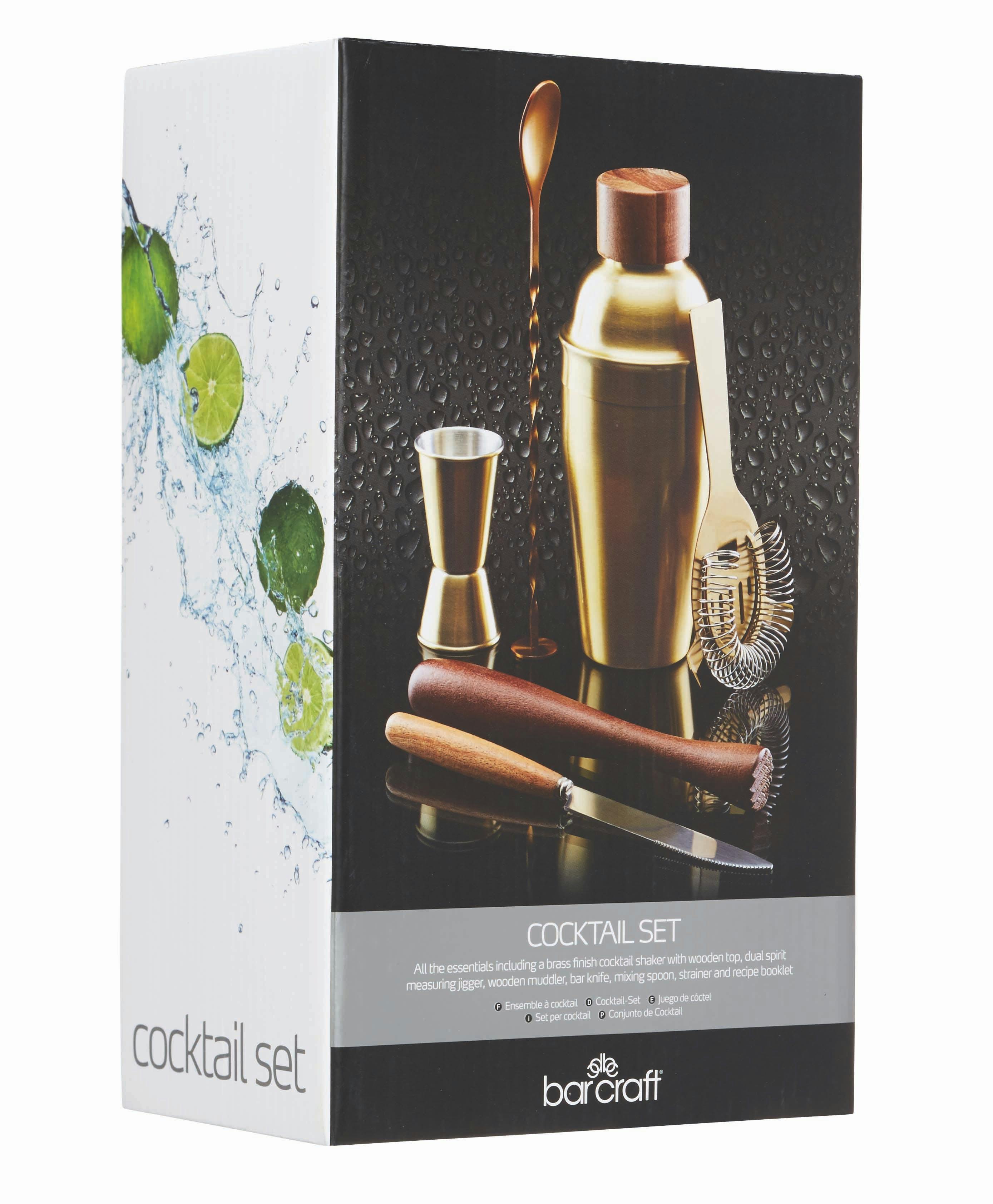 Rackhams Gold Six Piece Cocktail Set - Stainless Steel - Cocktail Making