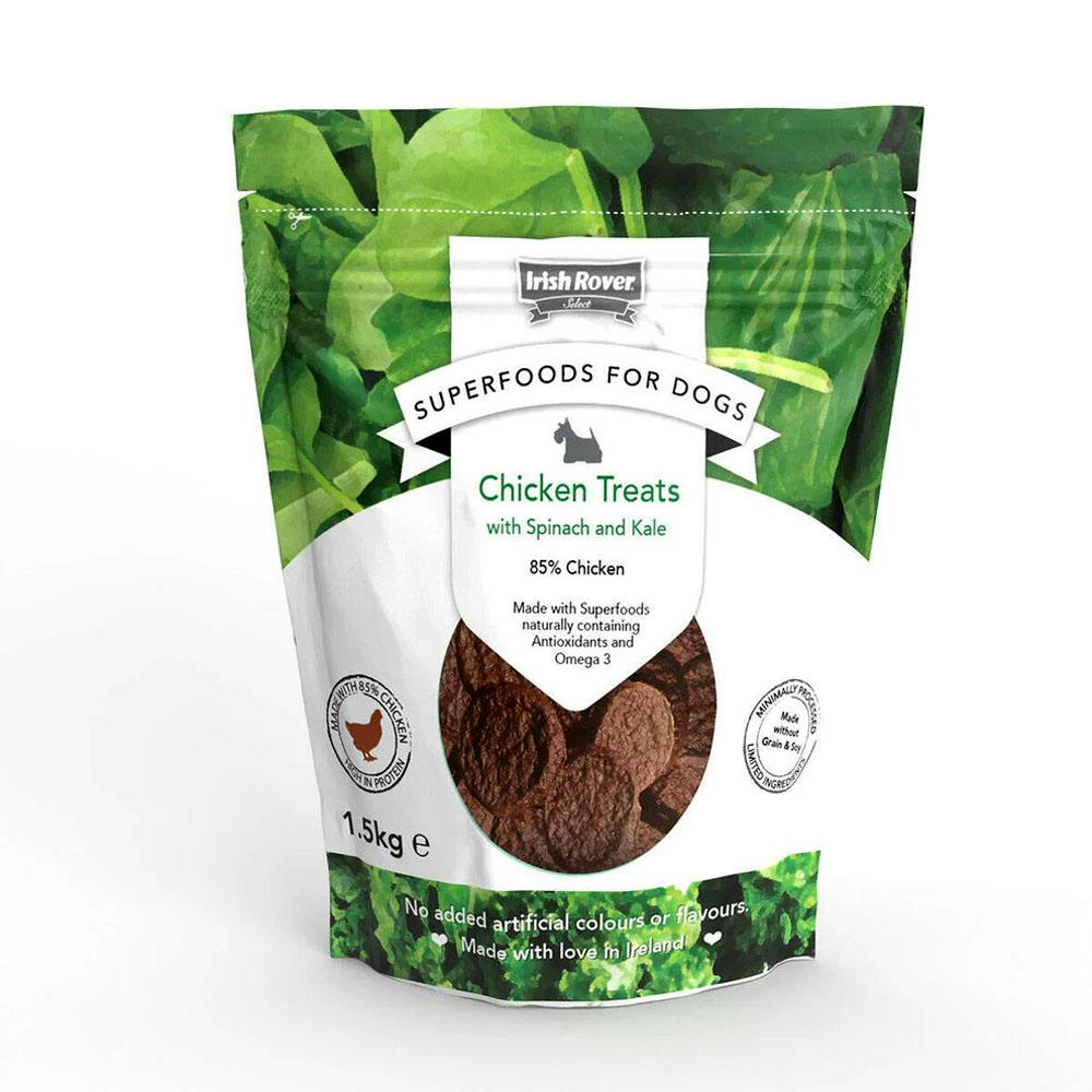 Irish Rover Grain Superfoods Dog Treats Chicken With Spinach & Kale 1.5Kg - 1.5Kg