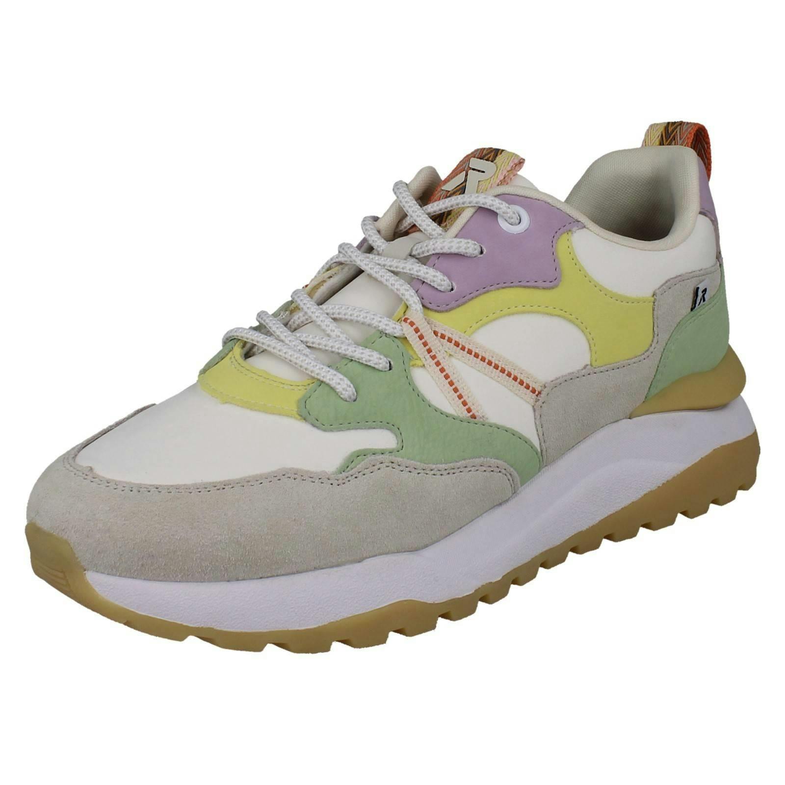 Rieker Women's White Sport Colour Block Trainers W2501 - Combination - Uk 8