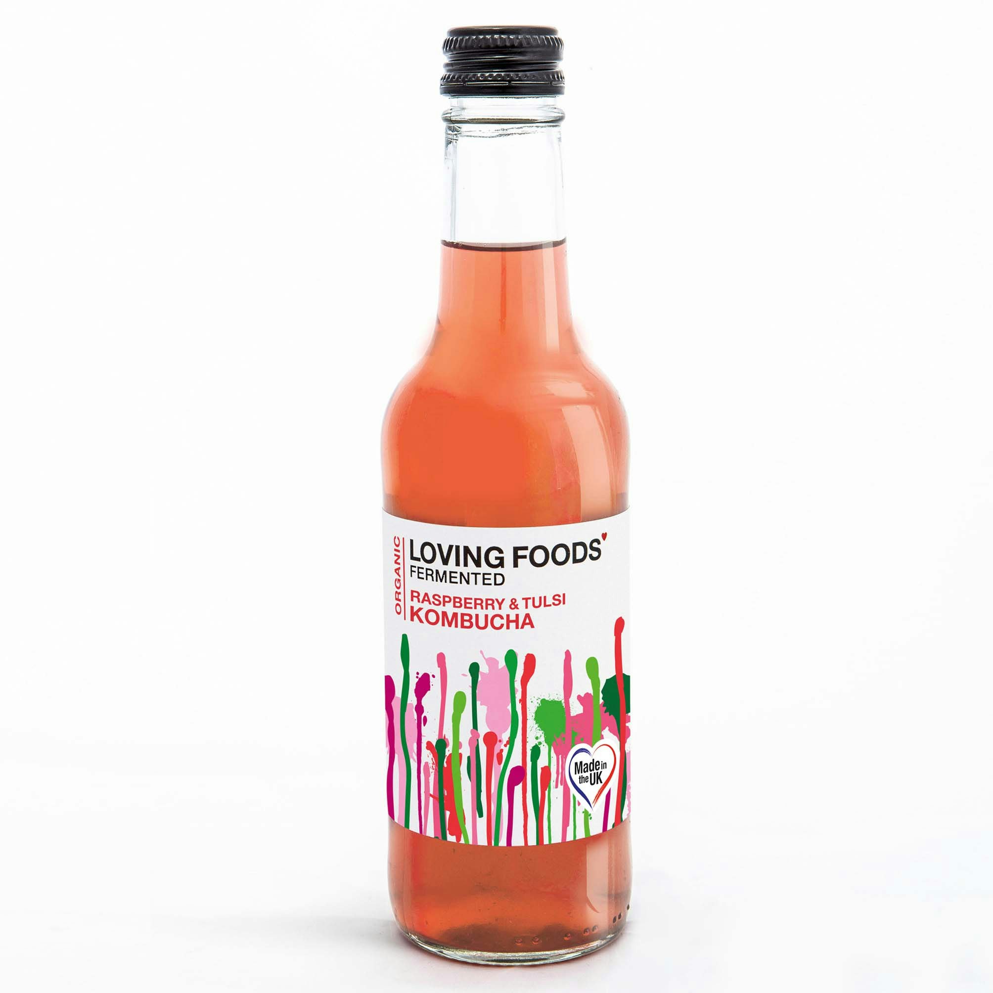 Loving Foods Green Organic Kombucha - Raspberry & Tulsi - 1 X 330Ml