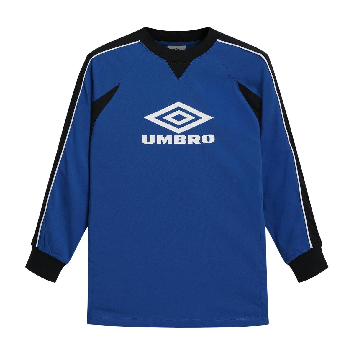 Umbro Men's Blue/Black/White Panelled Long-Sleeved T-Shirt - Classic //Brilliant - Classic //Brilliant - Xxl - 100% Mixed