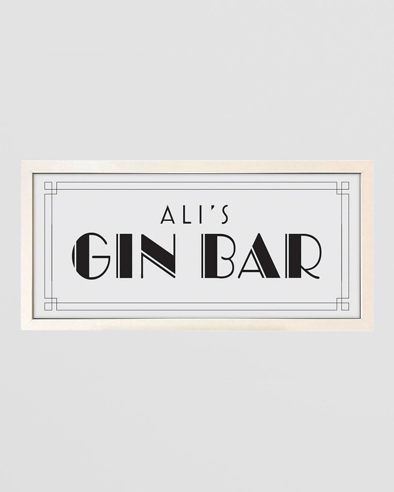 Echothree Light Personalised Box Sign For Home Gin Bar, Man Cave Or She Shed