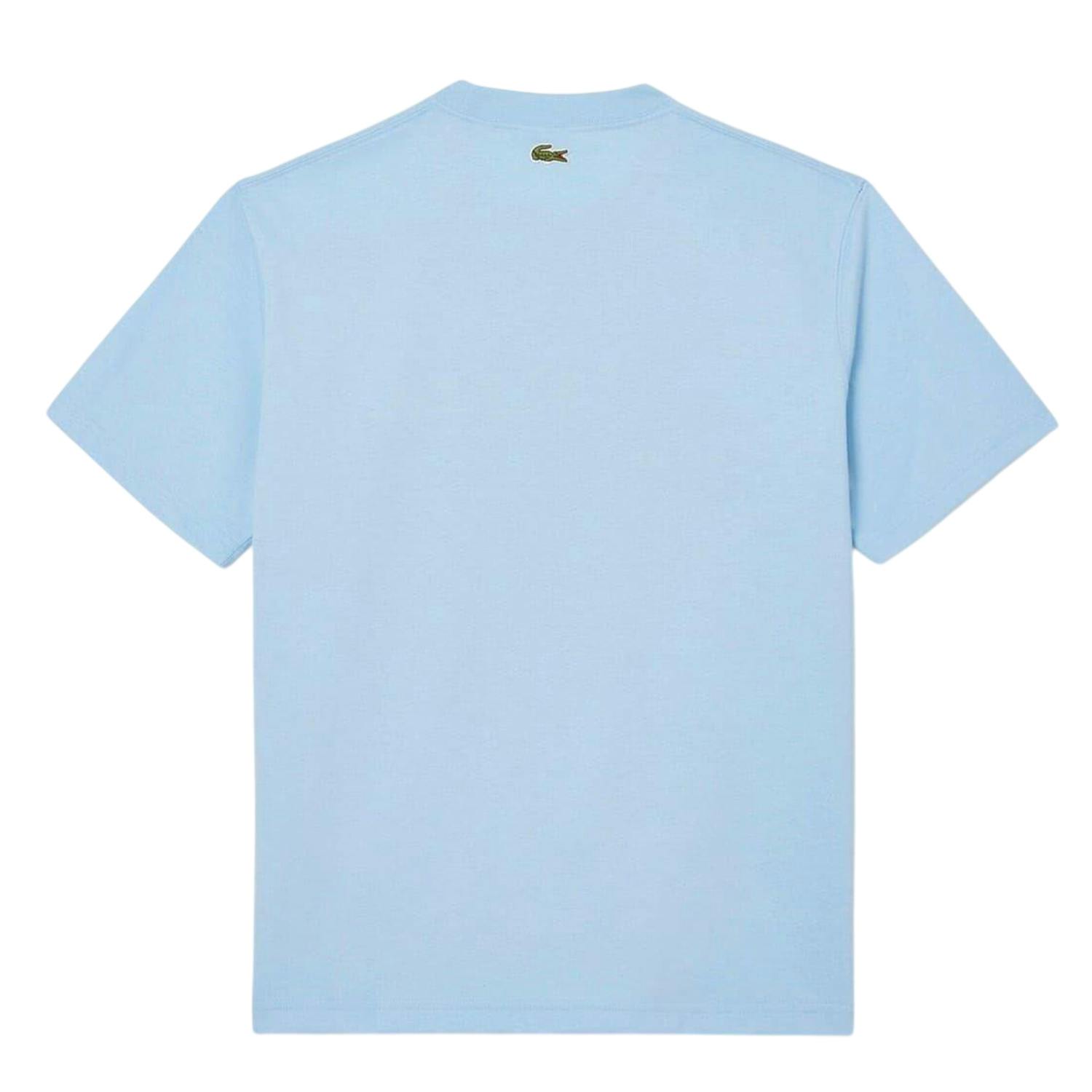 Lacoste Unisex Blue Adult Arched Logo T-Shirt - S - 100% Cotton