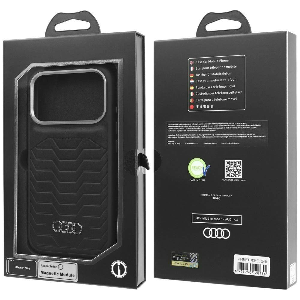 Audi Black Gt Synthetic Leather Hardcase With Magsafe For Iphone 17 Pro 6.3" - Au-Tpupcmip17p-Gt/D3-Bk