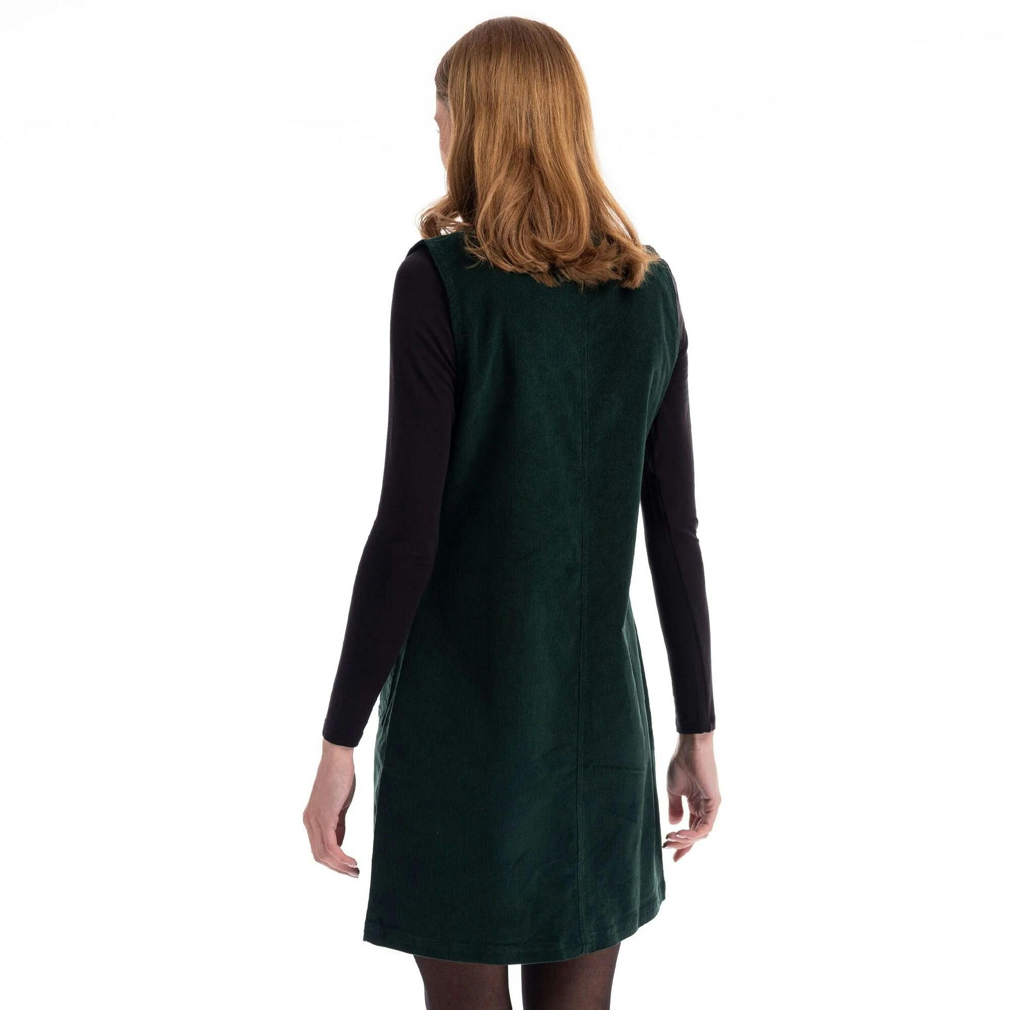 Trespass Women's Dark/Green Tarissa Corduroy Pinafore Dress - 16 Uk - 98% Cotton/2% Elastane