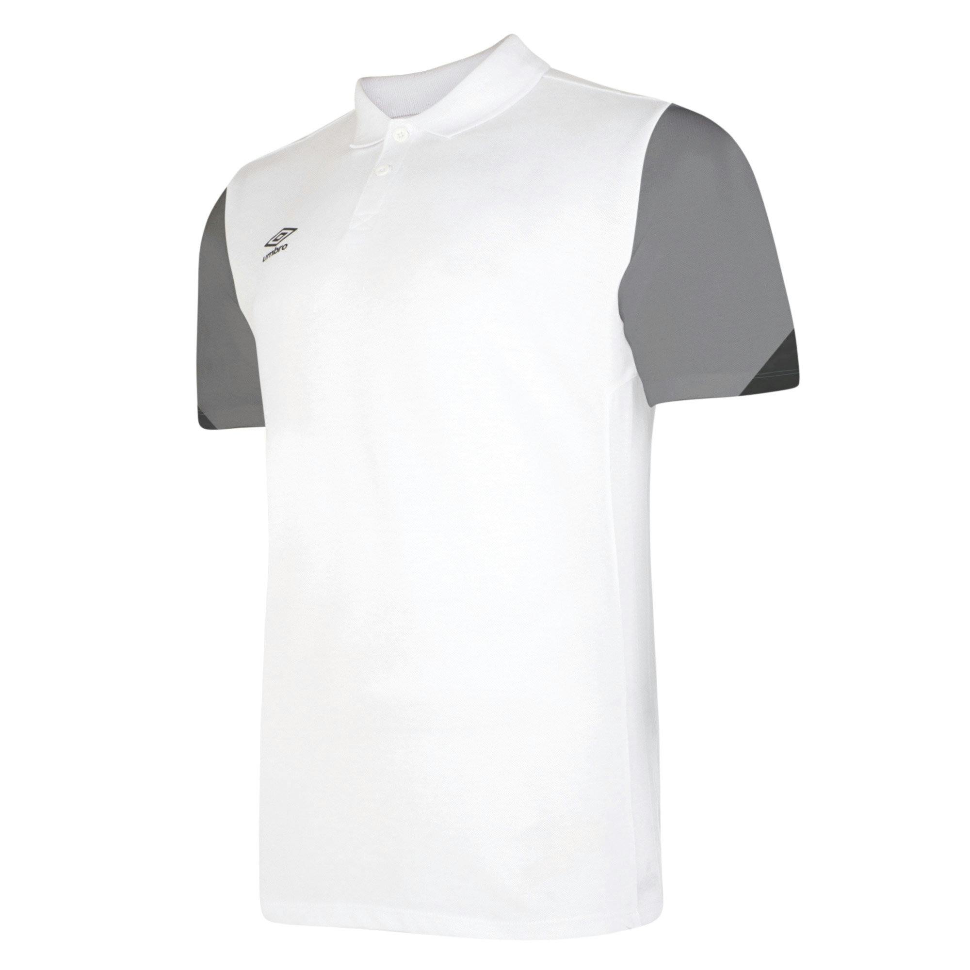 Umbro Men's White/Black Total Training Polo Shirt - /Titanium/ - Xxl - /Titanium/ - 100% Polyester