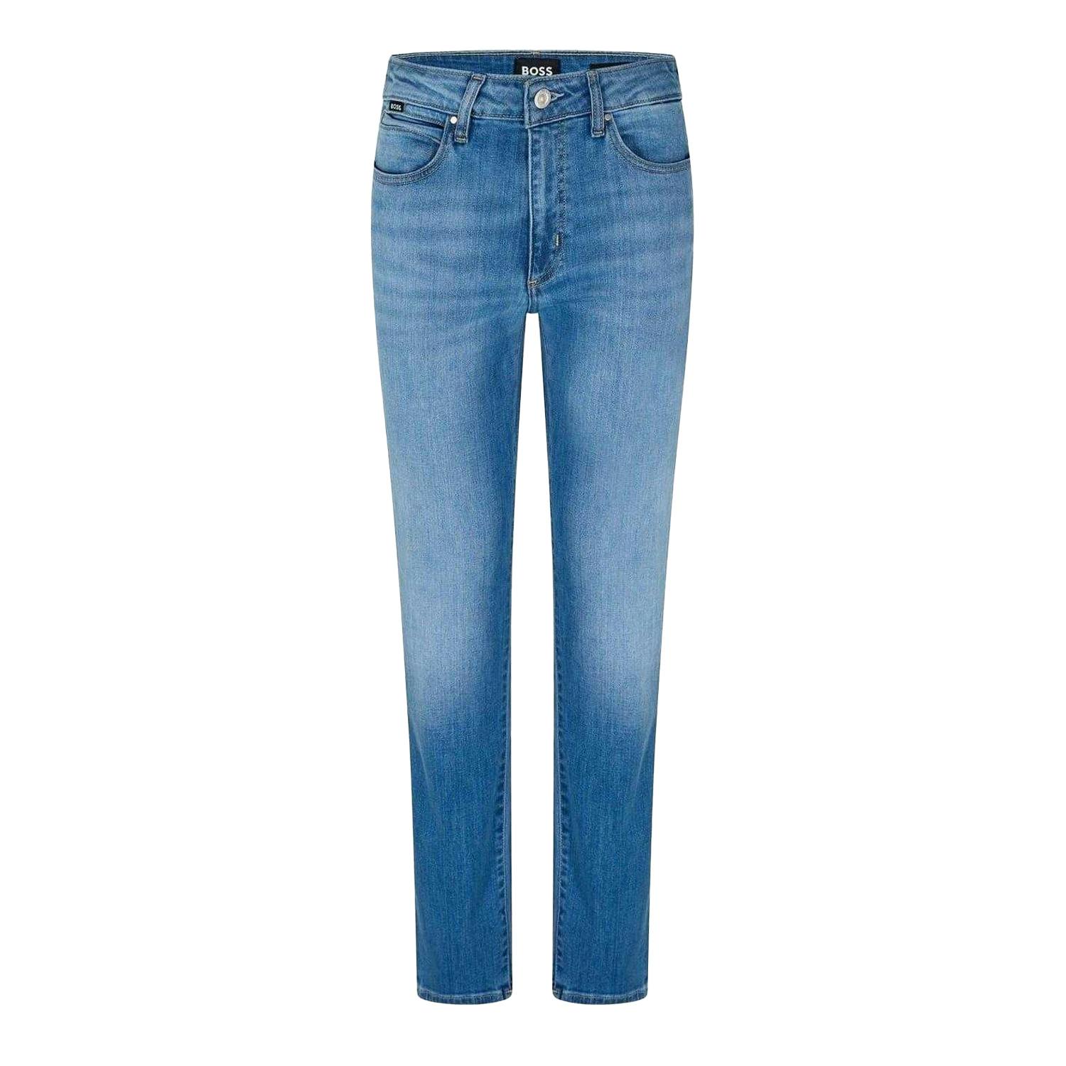 Boss Men's Blue Denim High Rise Slim Jeans - 32R - 98% Cotton/2% Elastane