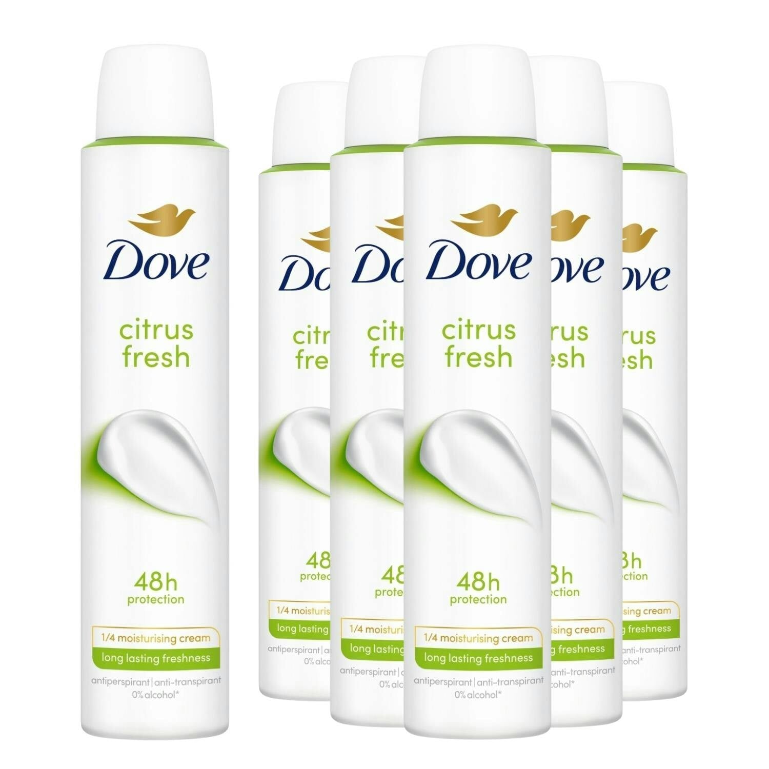 Dove Unisex Multi Citrus Fresh Anti-Perspirant Aerosol 48H Odour Protection,6Pk 200Ml - Image 4