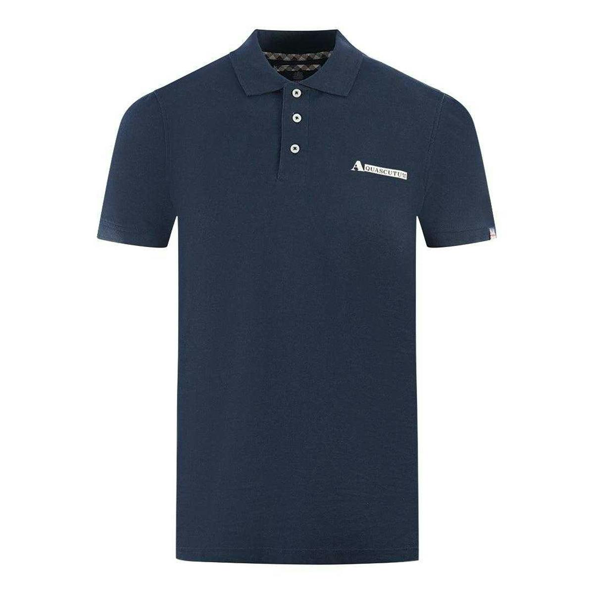 Aquascutum Unisex Adult Boxed Logo Polo Shirt - Navy - M - Navy
