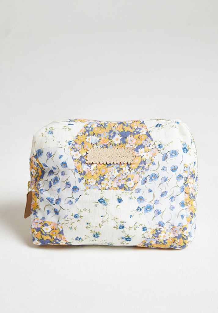 Lily And Lionel Maya Summer Patchwork Print Cosmetic Bag In Multi