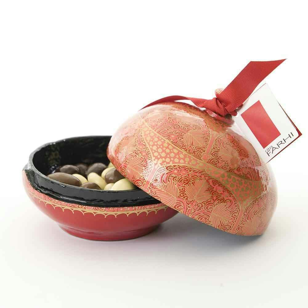 Rita Farhi Red Handmade Bonbonnière Filled With Assorted Chocolate Coated Raisins, Palm Oil Free, 130G