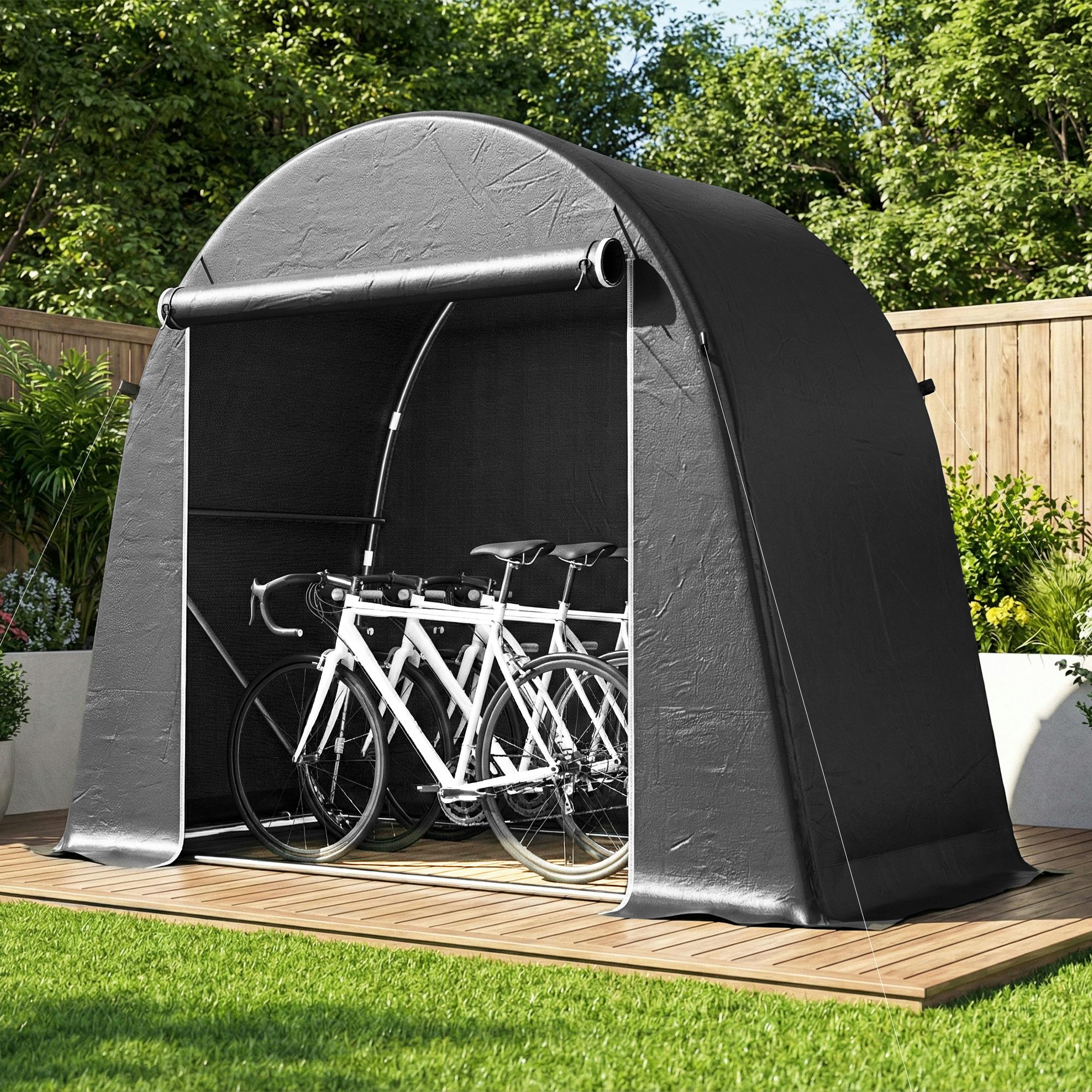 Rackhams Dark/Grey 8 X 4 Ft Garden Storage Shed Tent Bike Tent,