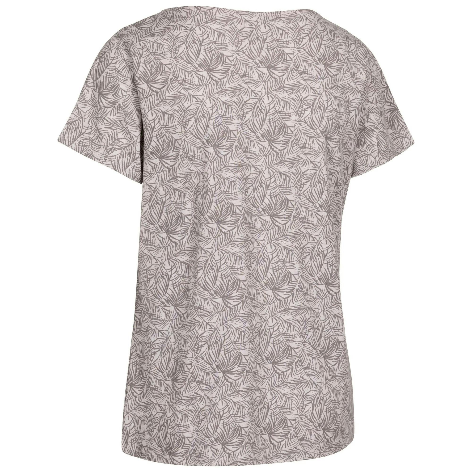 Trespass Women's Grey Simona Palm Leaf Top - Marl - Xs - Marl - 60% Cotton/40% Polyester